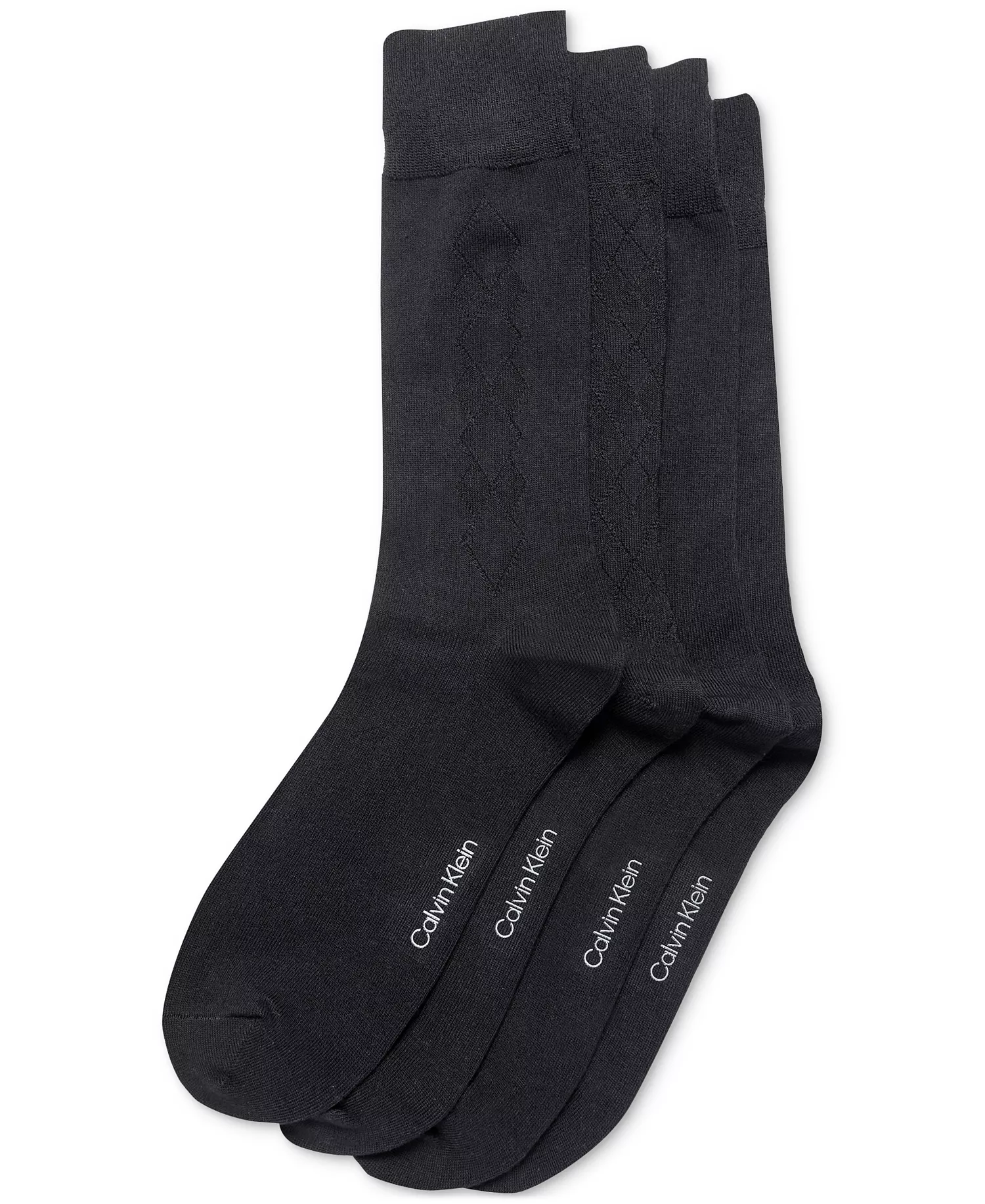 Men's Crew Dress Socks, 4-Pack - Black - 10-13