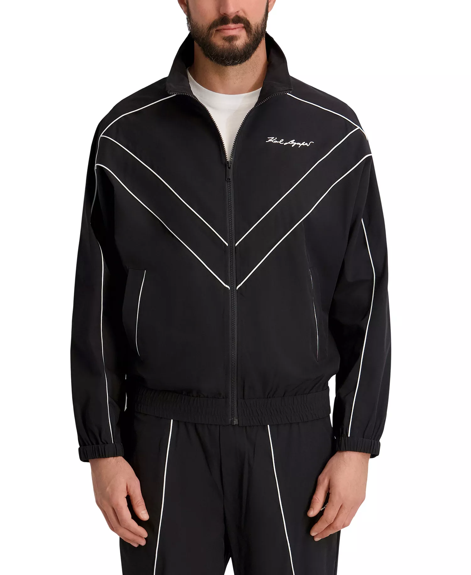 Men's Full-Zip Track Jacket - Black - 2XL