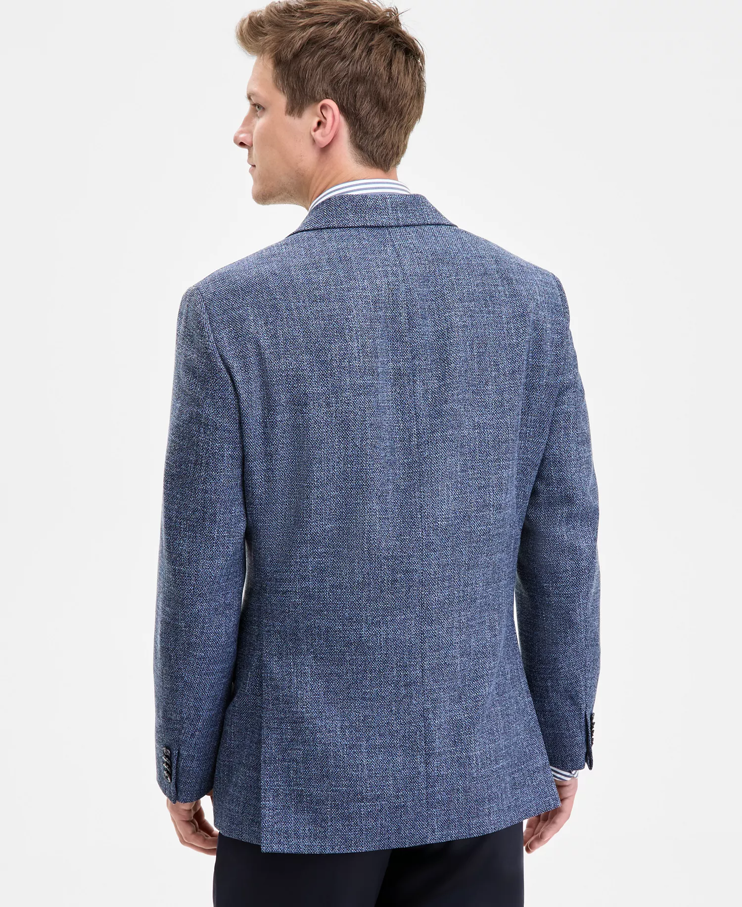 Men's Modern-Fit Textured Blue Sport Coat - Blue - 36R