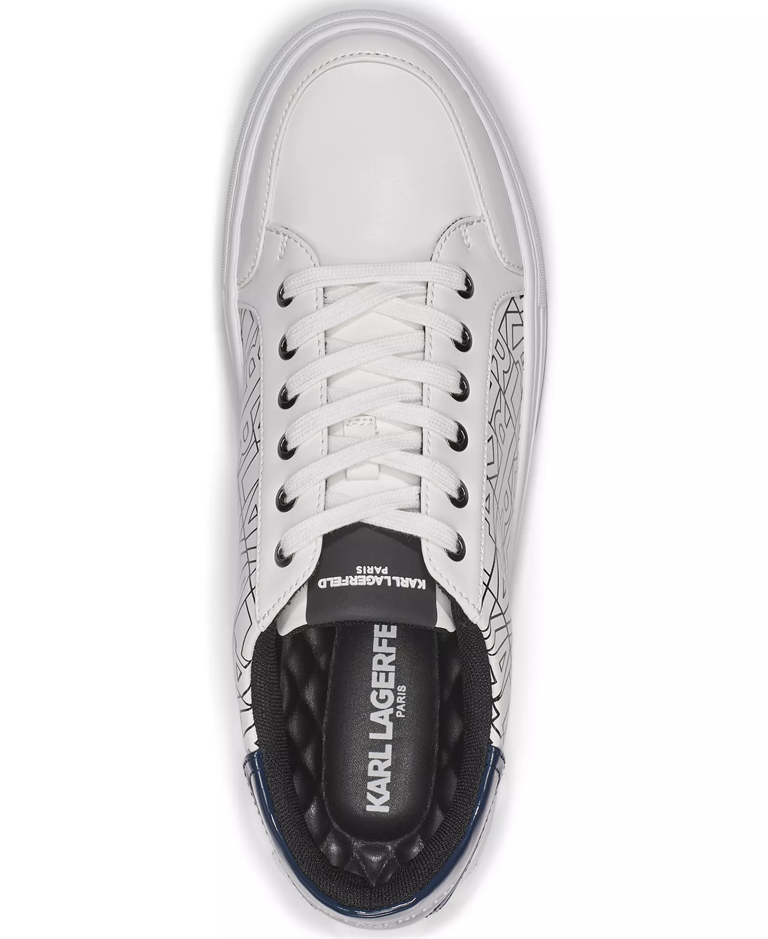 Men's Leather Detailing Sneakers - White - 7.5M