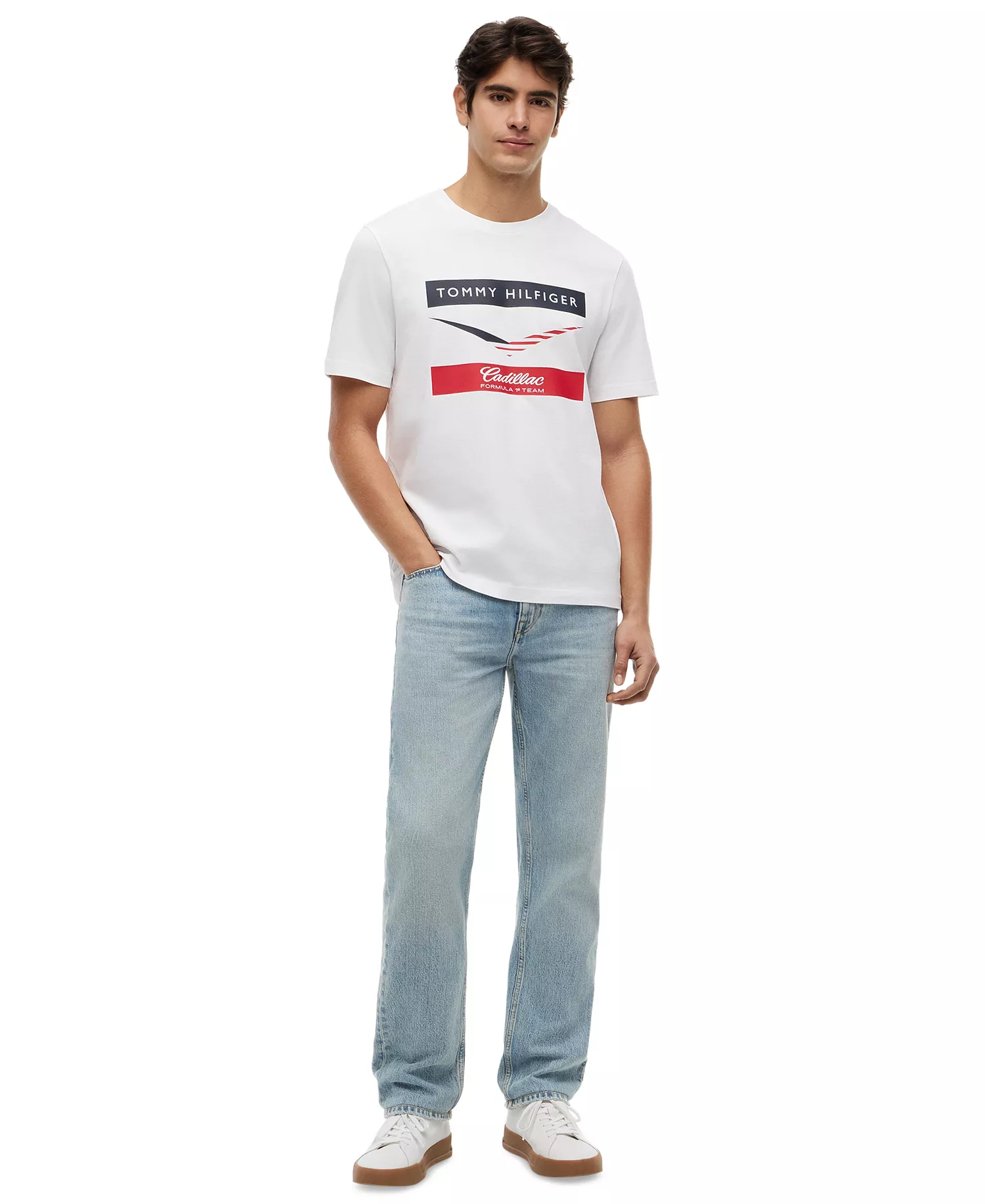 x Cadillac F1® Men's Chevron Logo Short-Sleeve T-Shirt - White - L