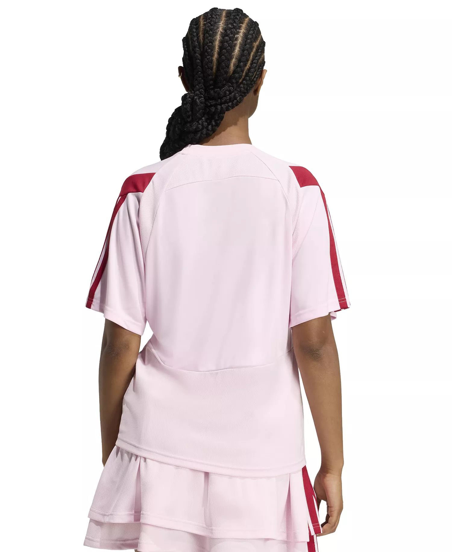 Women's Crewneck Sportswear Jersey T-Shirt - Clear Pink/active Maroon - 2XL