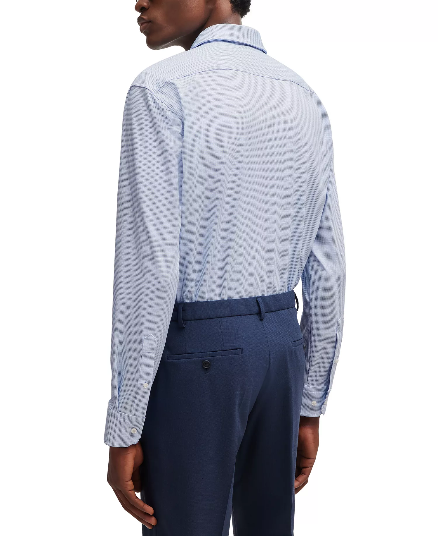 Men's Performance-Stretch Regular-Fit Shirt - Open Blue - 17.5