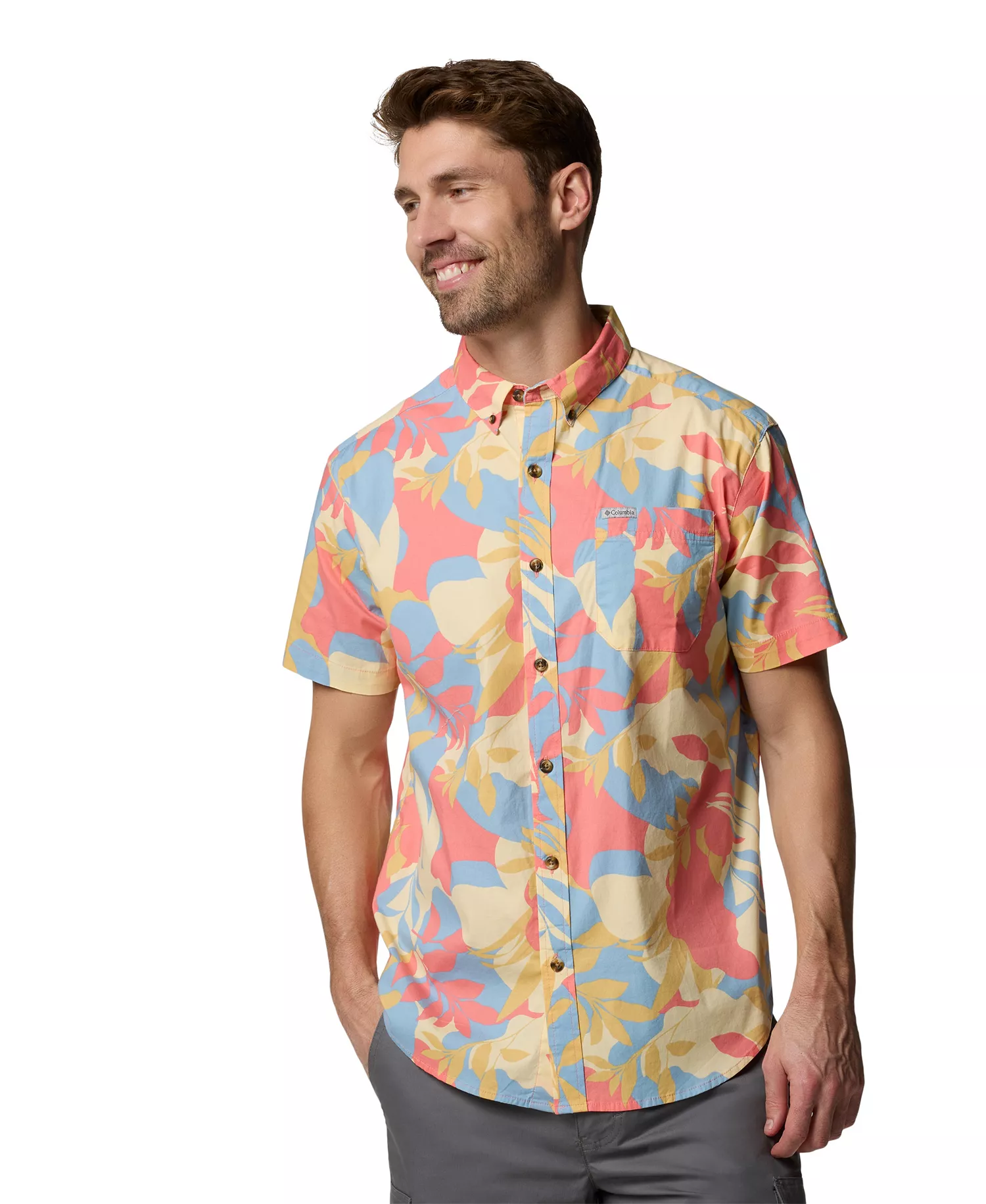 Men's Rapid Rivers Printed Short-Sleeve Shirt - Alpenglow - L