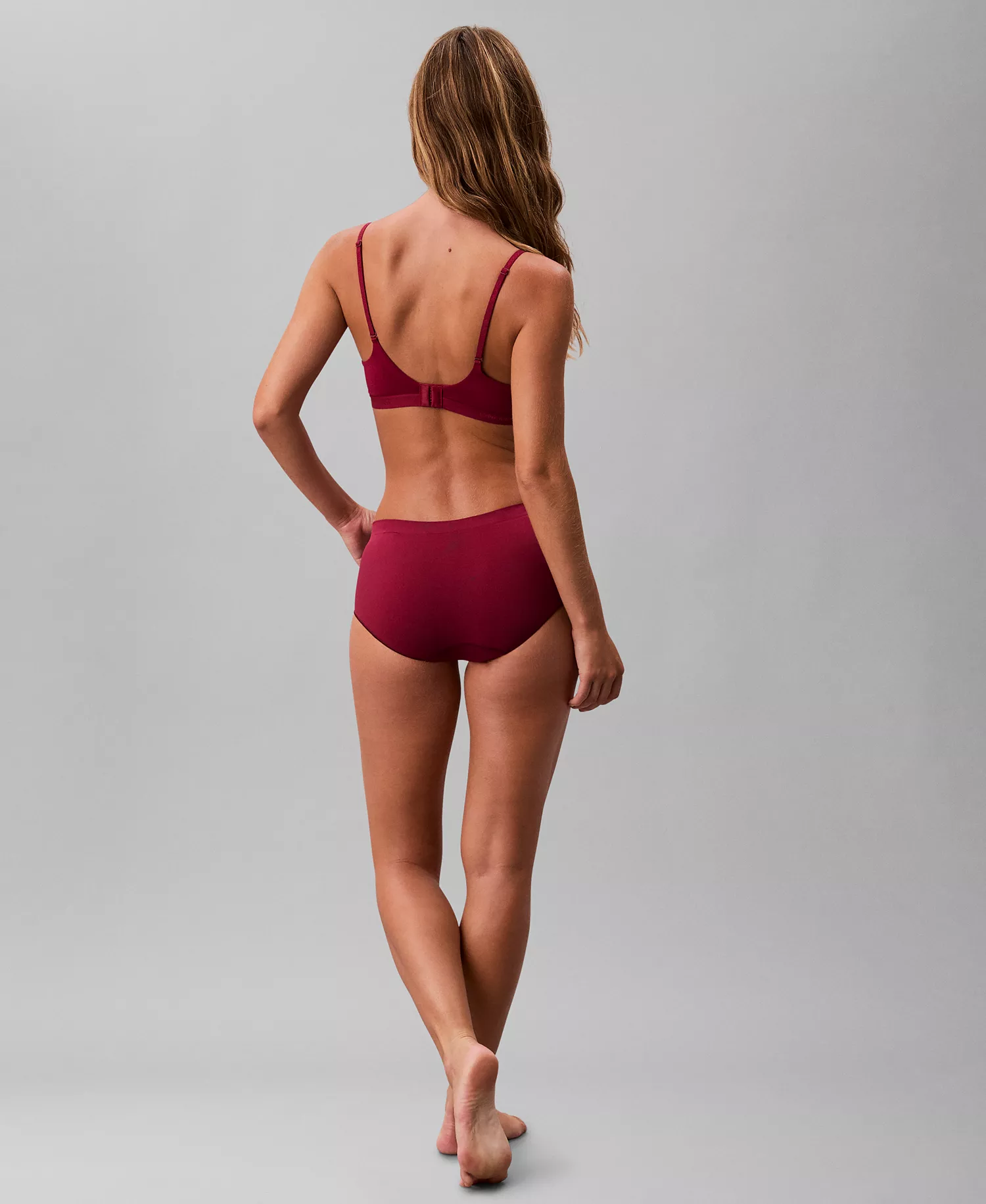 Women's Bonded Flex Boyshort Underwear QD3961  - Beet Red - L