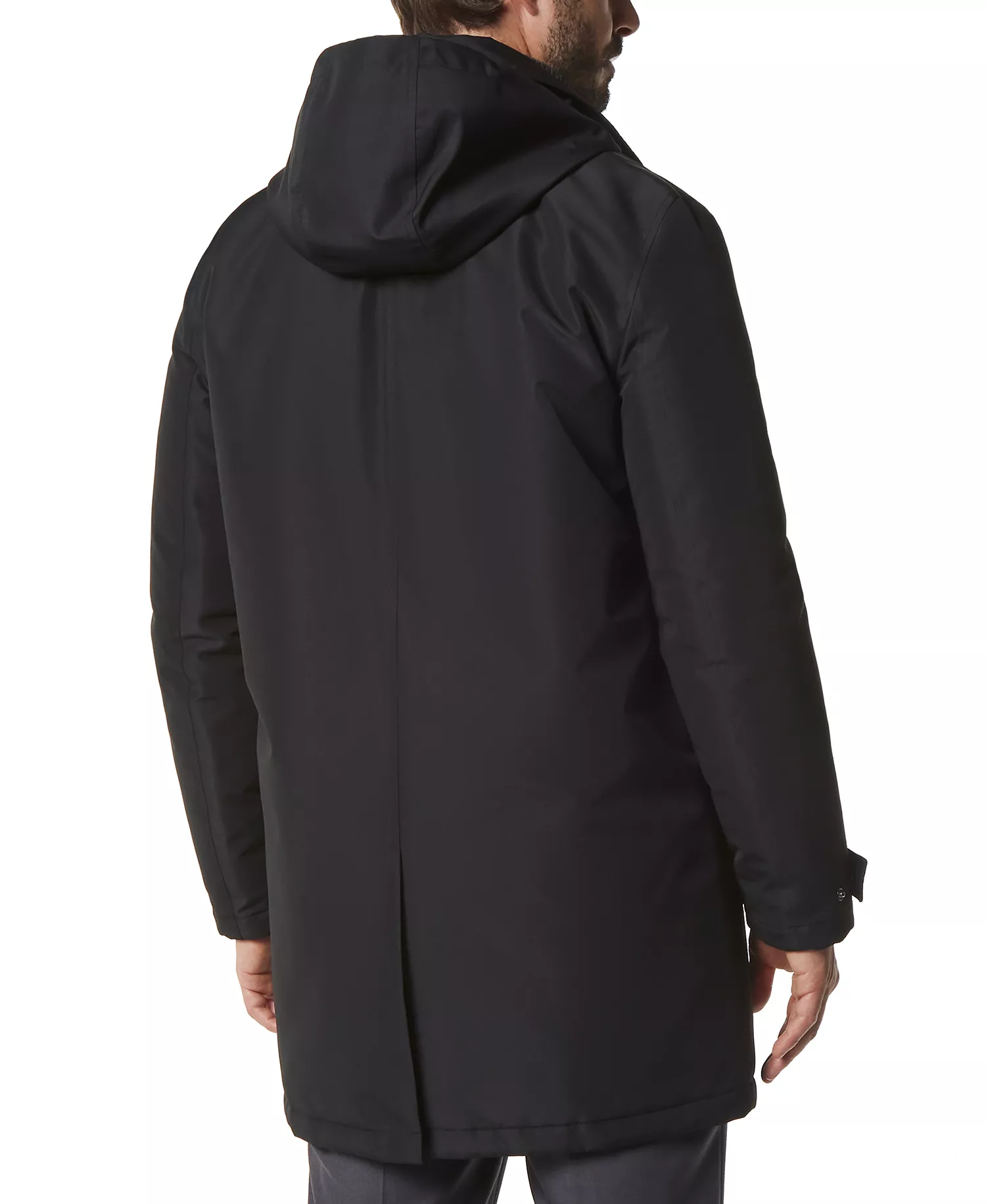 Men's Merrimack City Rain Topper with Removable Hood - Black - 2XL
