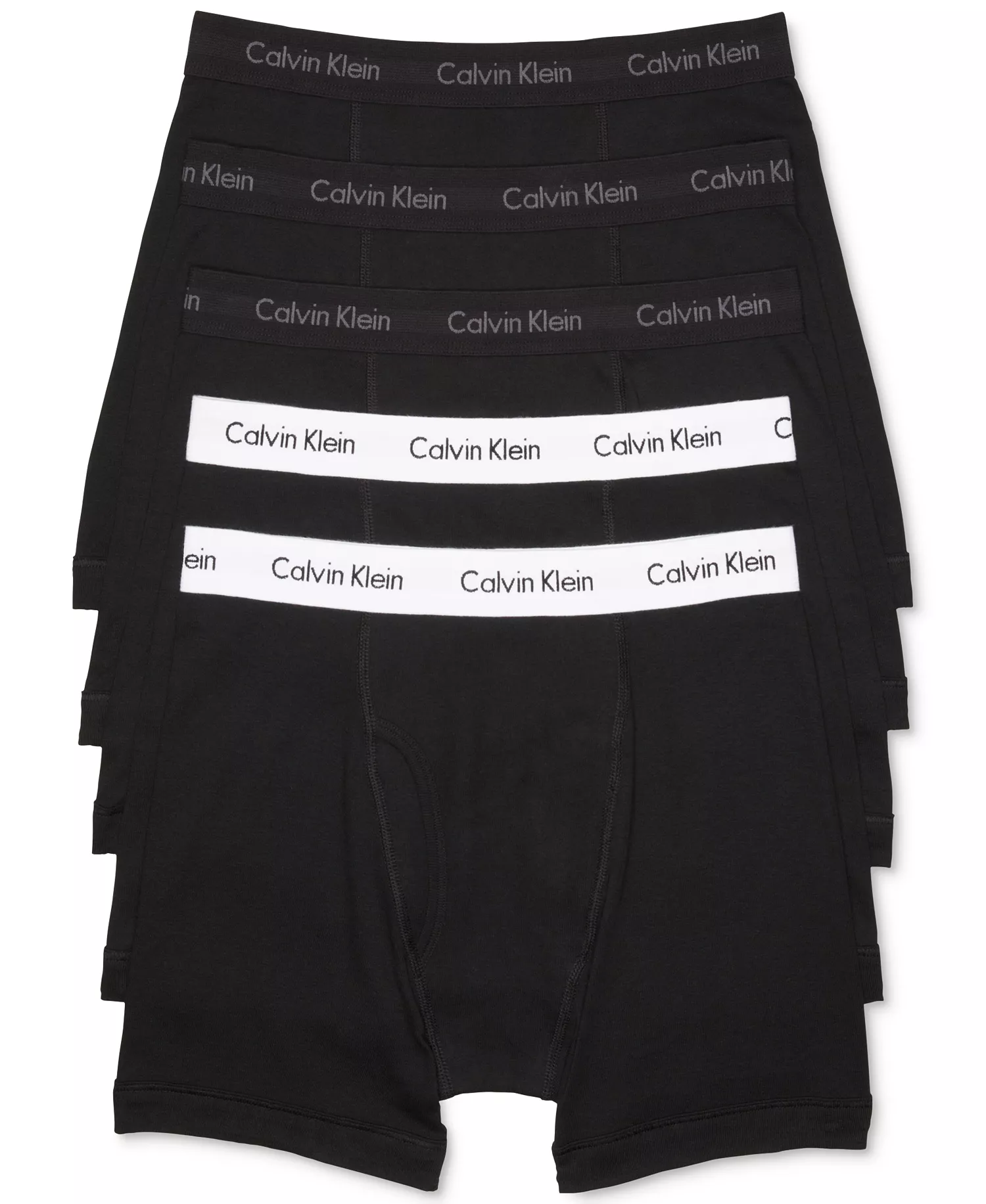Men's Underwear Cotton Classics Multi-Packs, Created for Macy's - All Black/Black With White Waistband - L