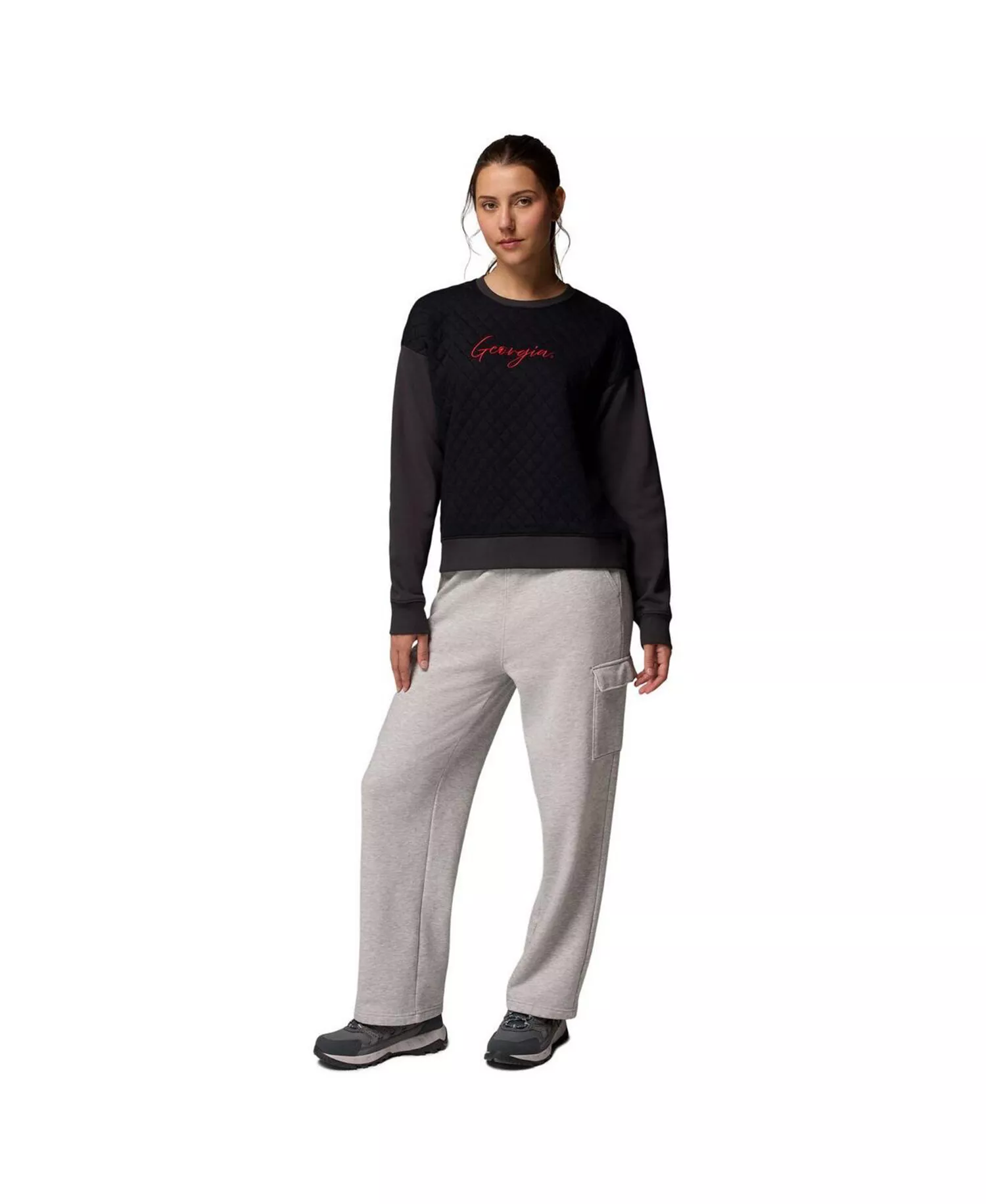 Women's Black Georgia Bulldogs Collegiate Hart Mountain Quilted Sweatshirt - Black - L