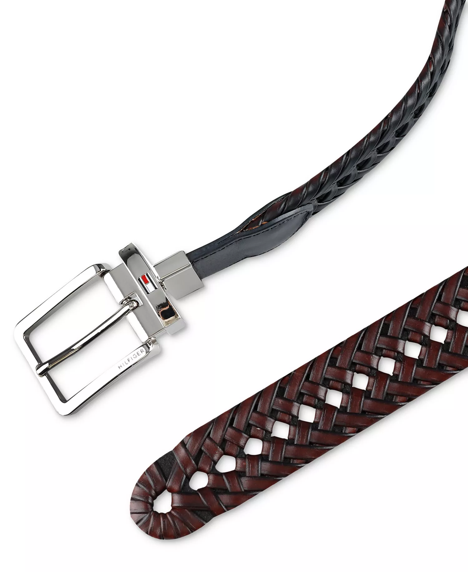 Men's Reversible Lace Logo Belt - Black/Brown - L (38-40)
