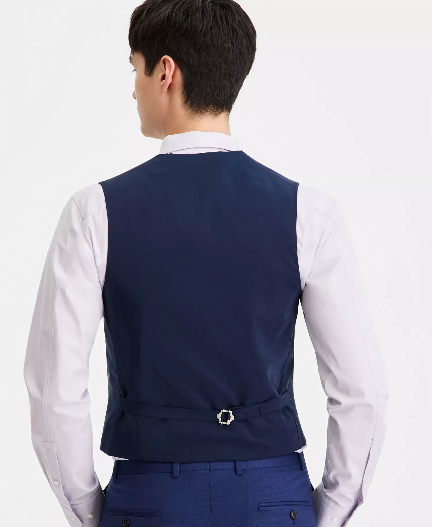 Men's Modern-Fit Wool-Blend Suit Separate Vest CLOSE OUT! - Bright Navy - 3XL