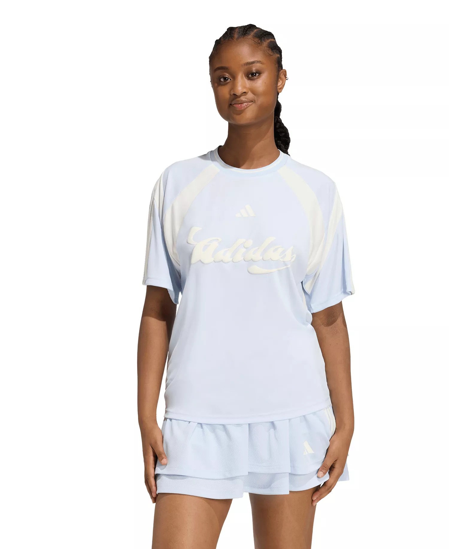 Women's Knitted Short-Sleeve T-Shirt - Black/Off White/White - L