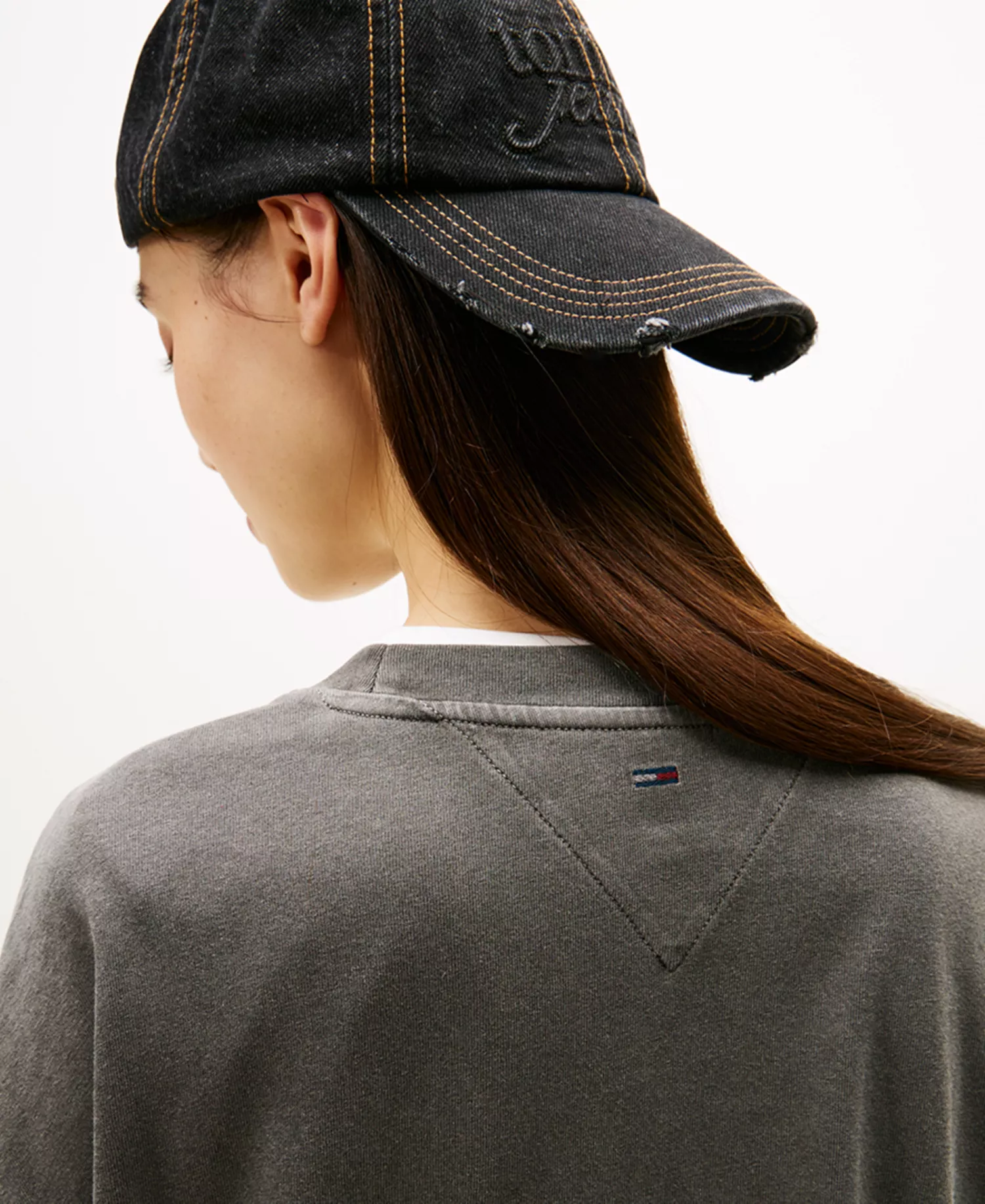 Women's Oversized Tommy Dollar Logo T-Shirt - Black - L