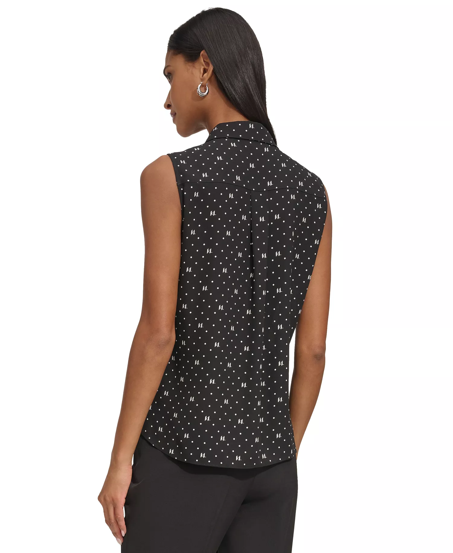 Women's Logo Sleeveless Shirt - Black/Soft White - L