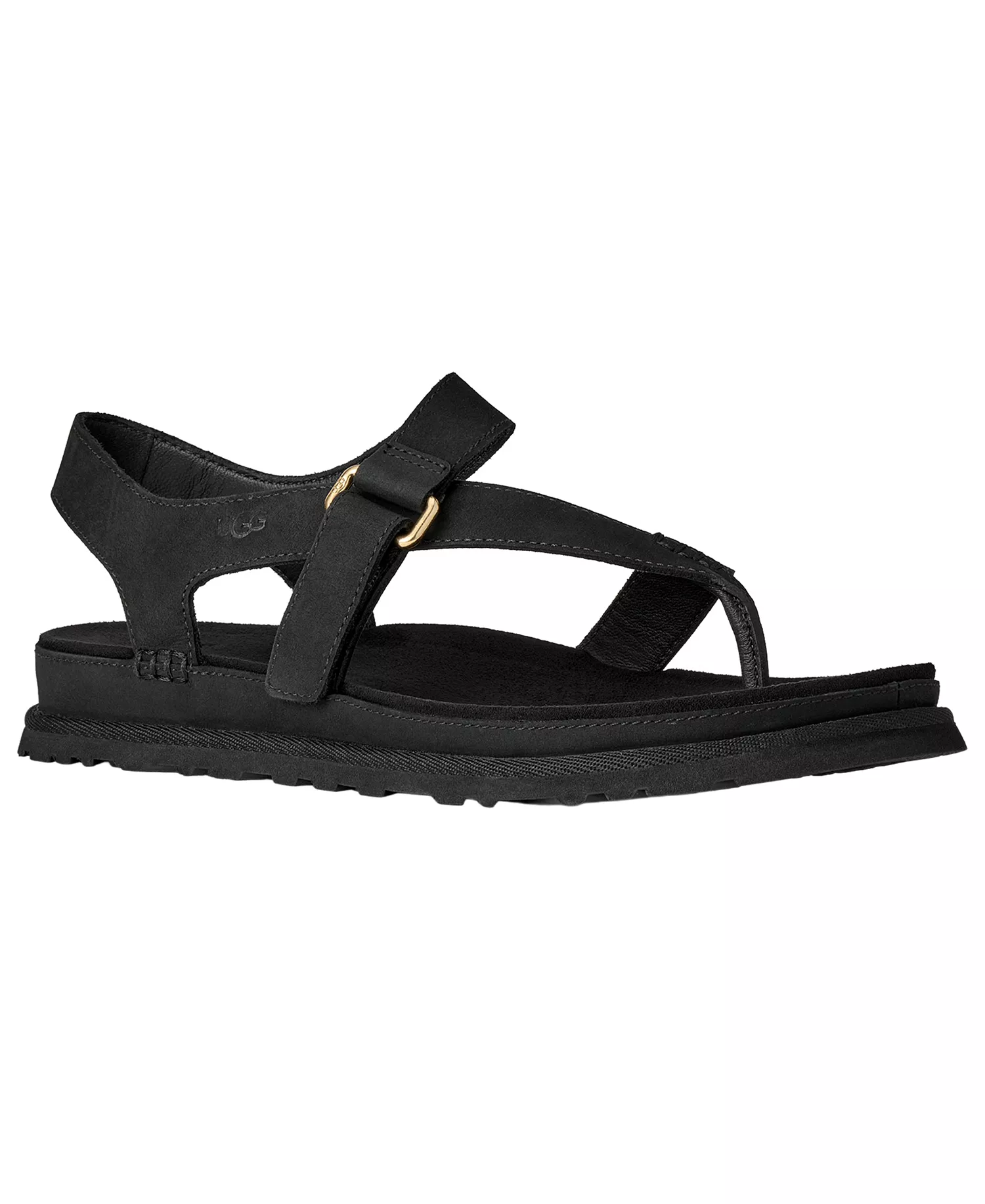 Women's GoldenGaze Open Toe Flat Sandals - Black - 10M