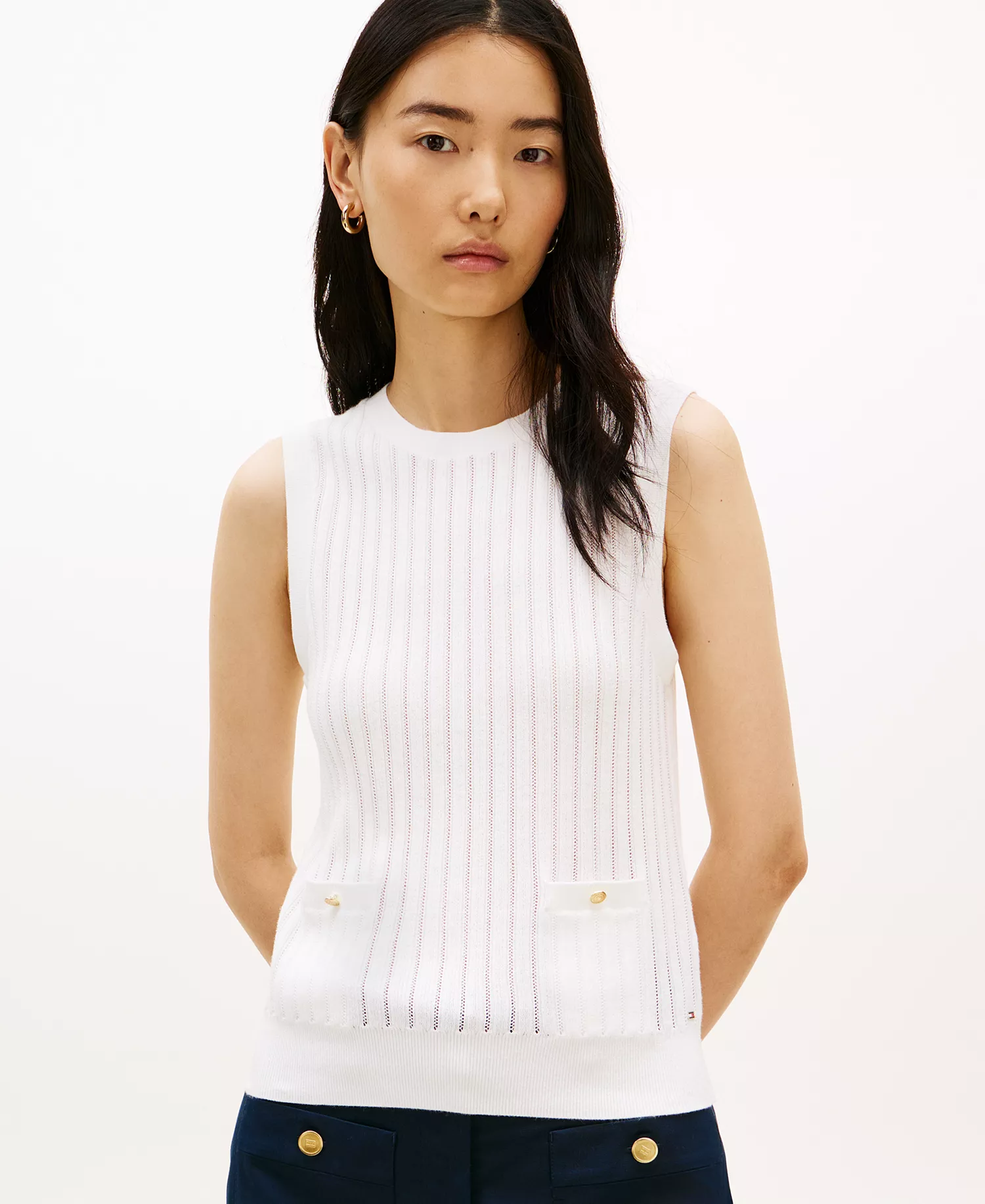 Women's Ribbed Tank Sweater - Ecru - L