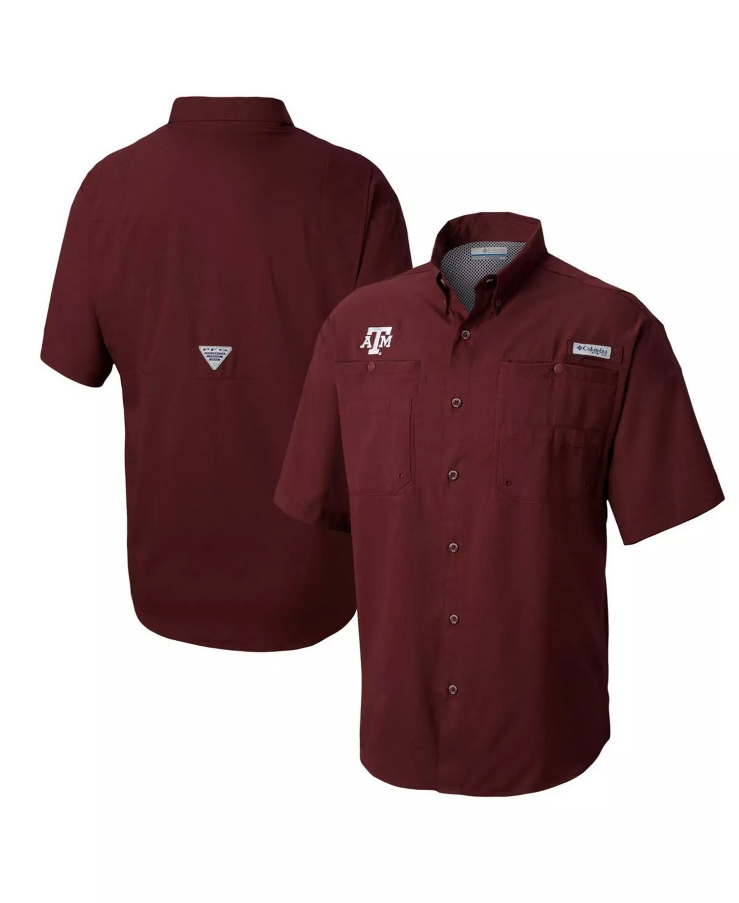 Men's Maroon Texas A M Aggies Big Tall Tamiami Omni-Shade Button-Down Shirt - Maroon - 5XT