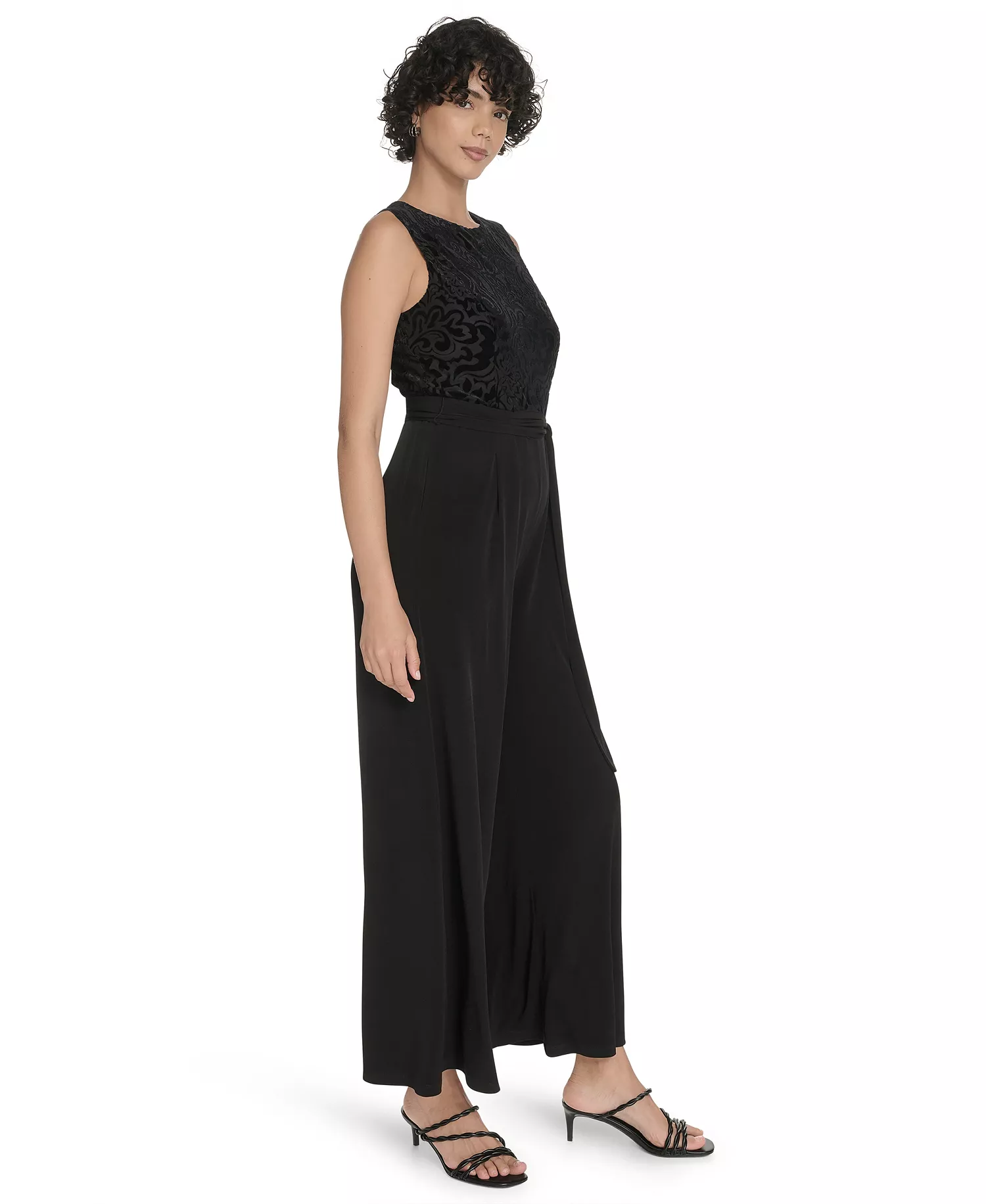 Women's Burnout Sleeveless Jumpsuit - Black - 10
