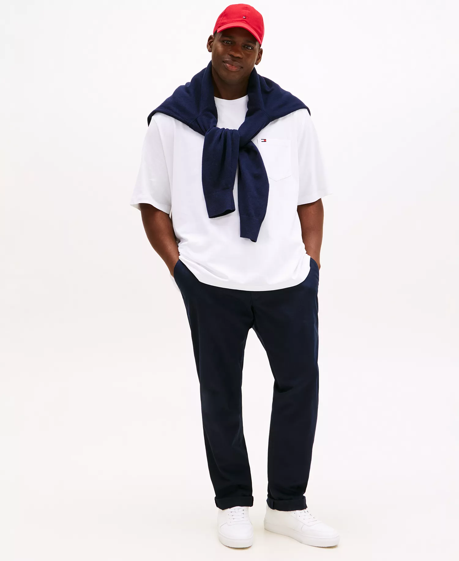 Men's Big & Tall Tommy Crew Neck Pocket T-Shirt - Bright White - 2XB