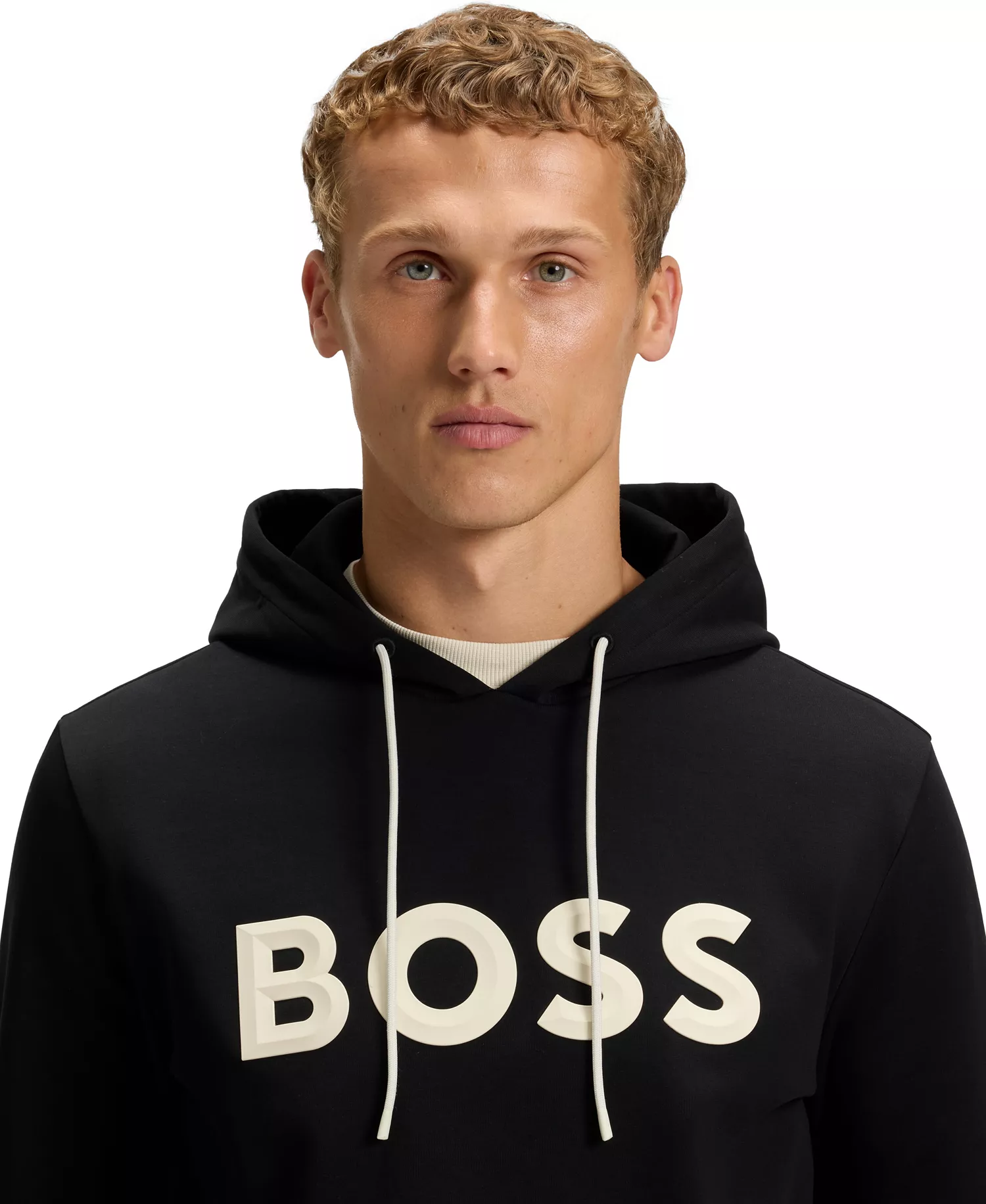 Men's Cotton-Blend Logo Hoodie - Black - 3XL
