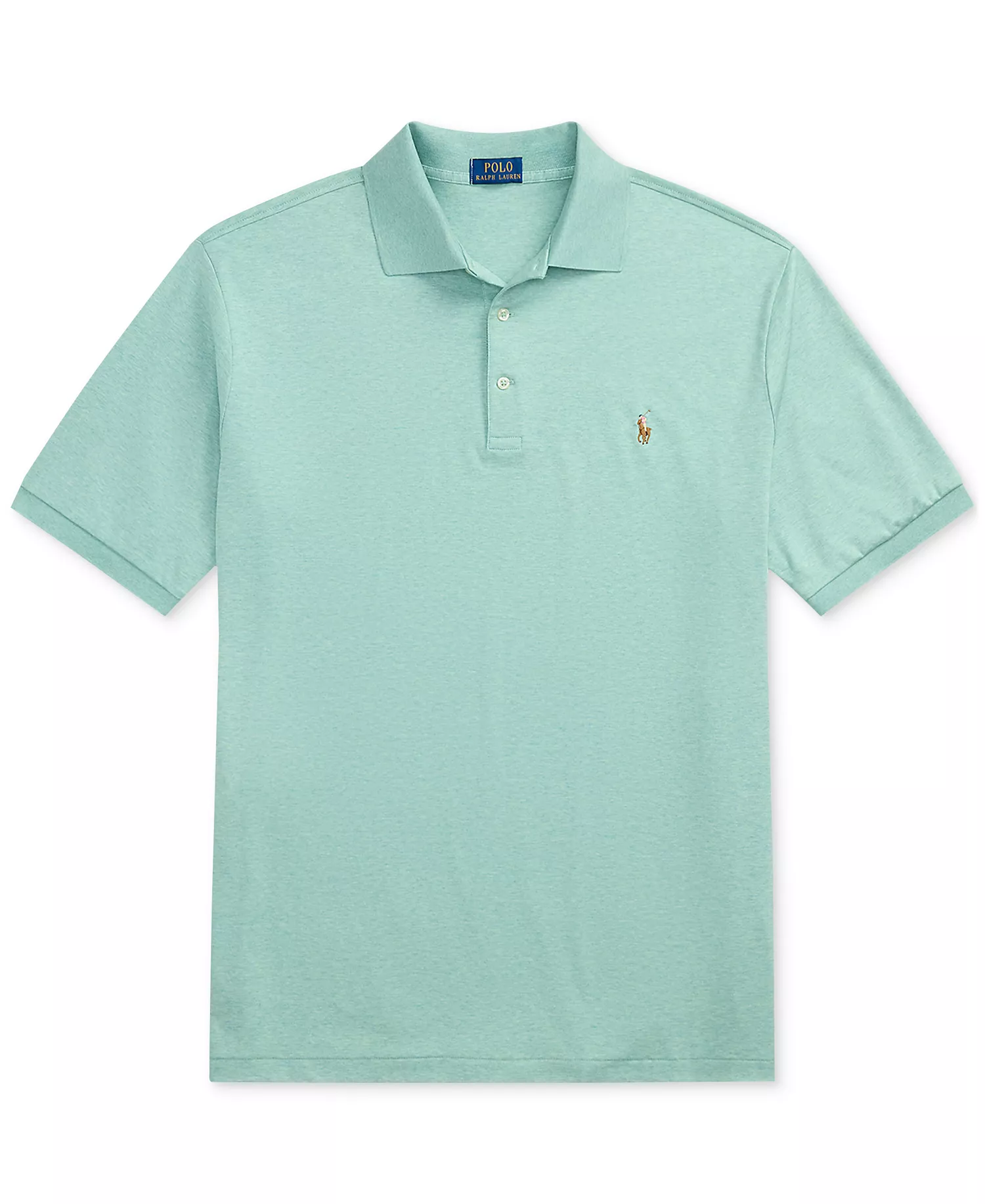 Men's Big & Tall Classic Fit Soft Cotton Polo - Celadon Heather - 2LT