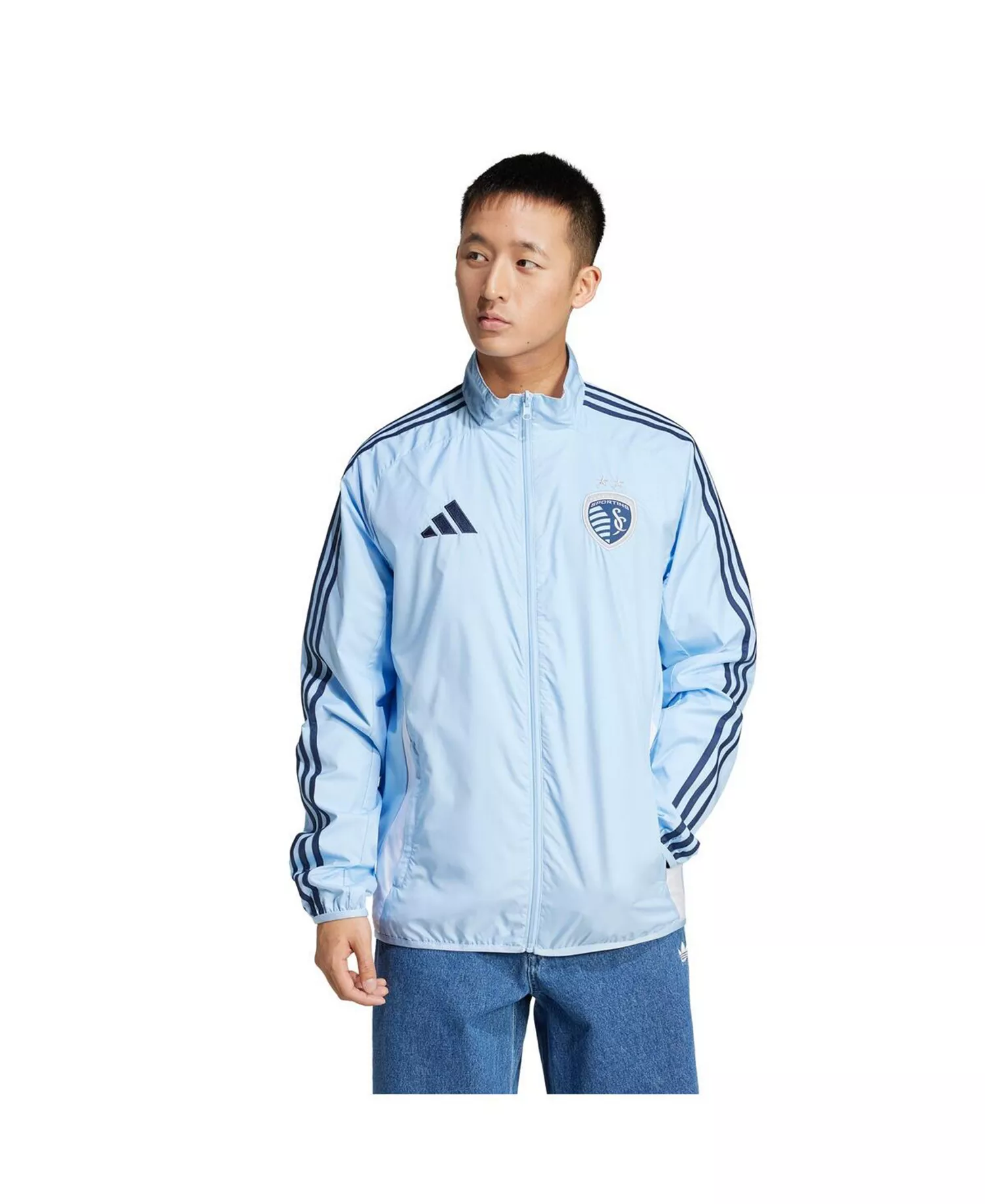 Men's Sky Blue/White Sporting Kansas City 2025 Anthem Reversible Full-Zip Jacket - Light Blue, White - 2XL
