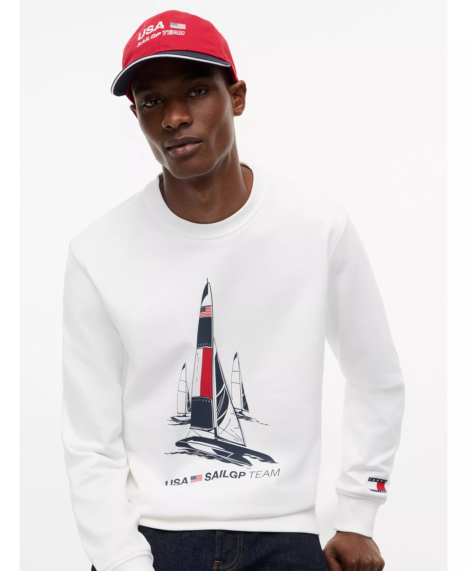 x U.S. SailGP Men's Graphic Crewneck - White - L