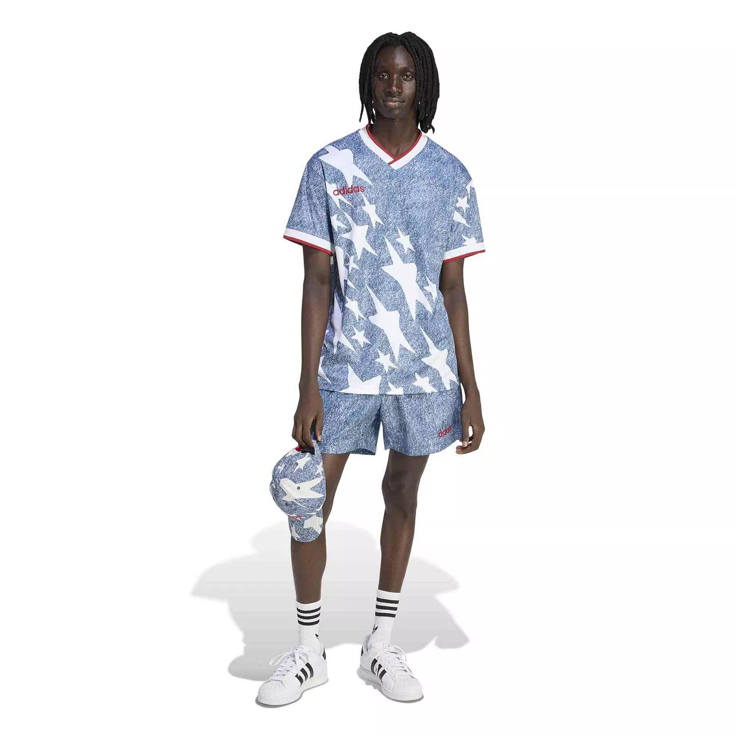 Men's Blue USA Soccer 1994 Denim Graphic Shorts - White - L