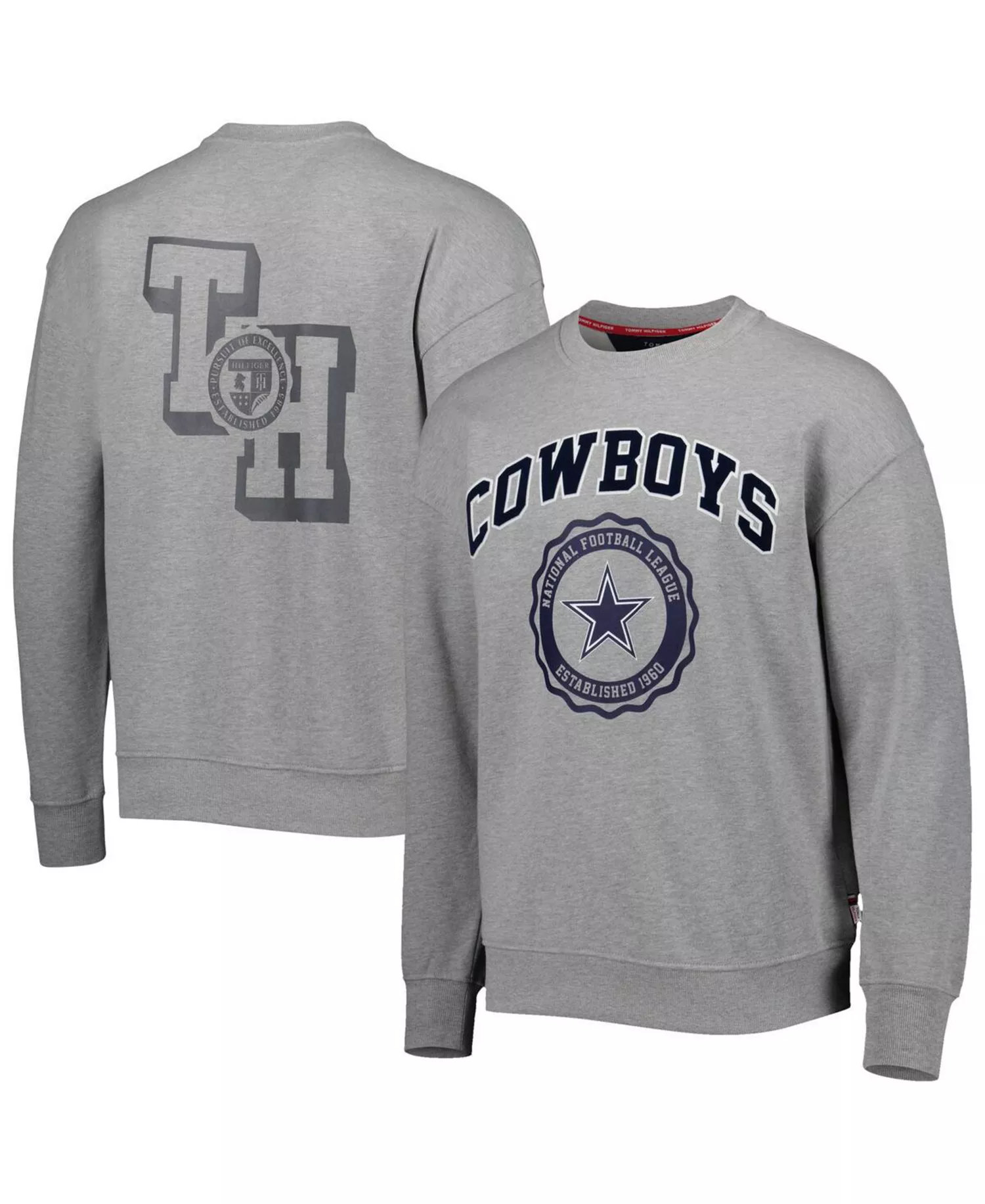 Men's Heather Gray Dallas Cowboys Ronald Crew Sweatshirt - Heather Gray - L