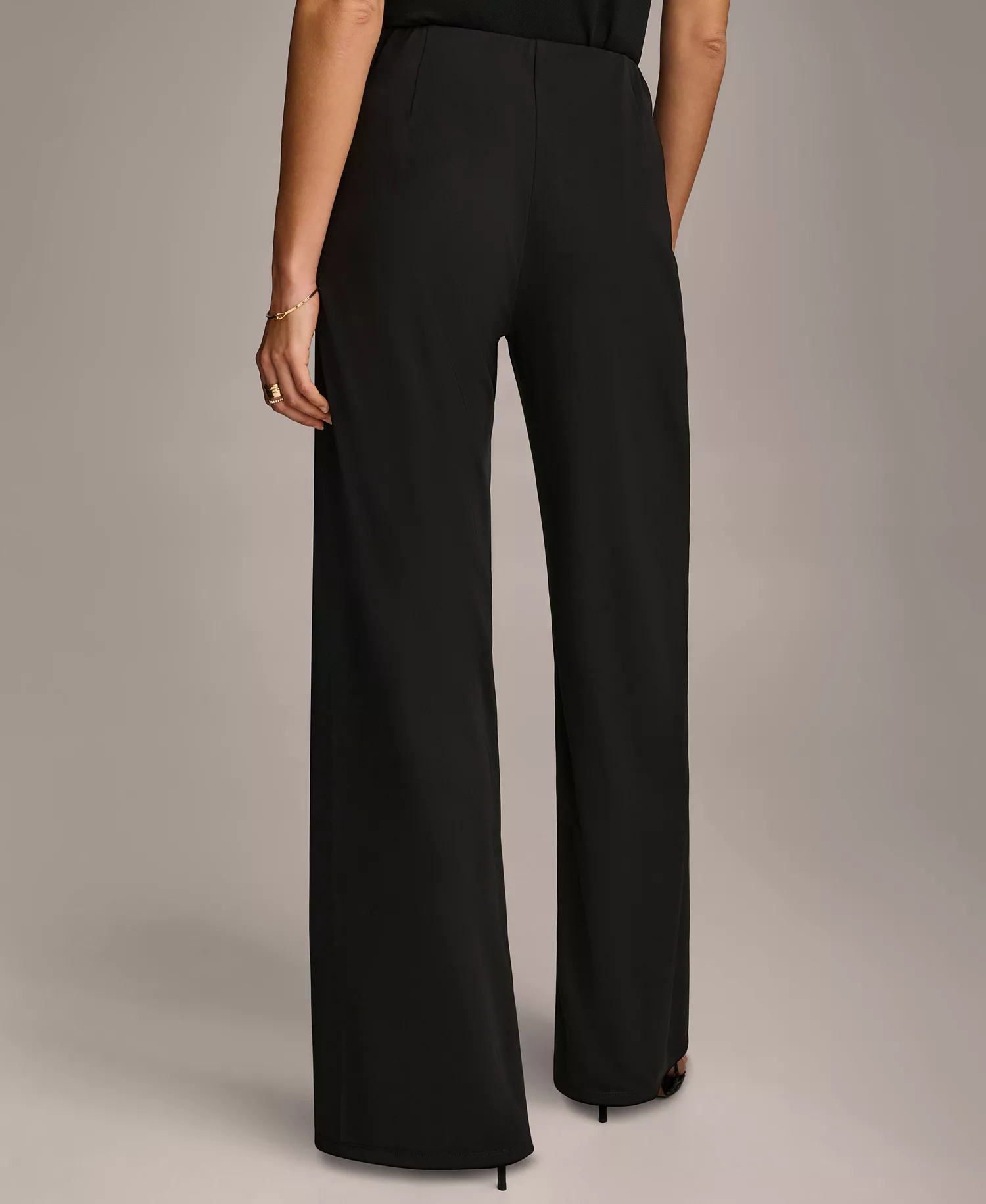 Women's Wide-Leg Jersey Pants - Black - L