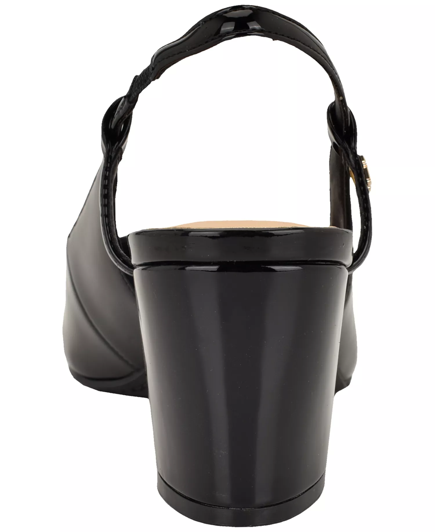 Women's Jezibee Block Heel Slingback Pumps - Black Patent - 10M