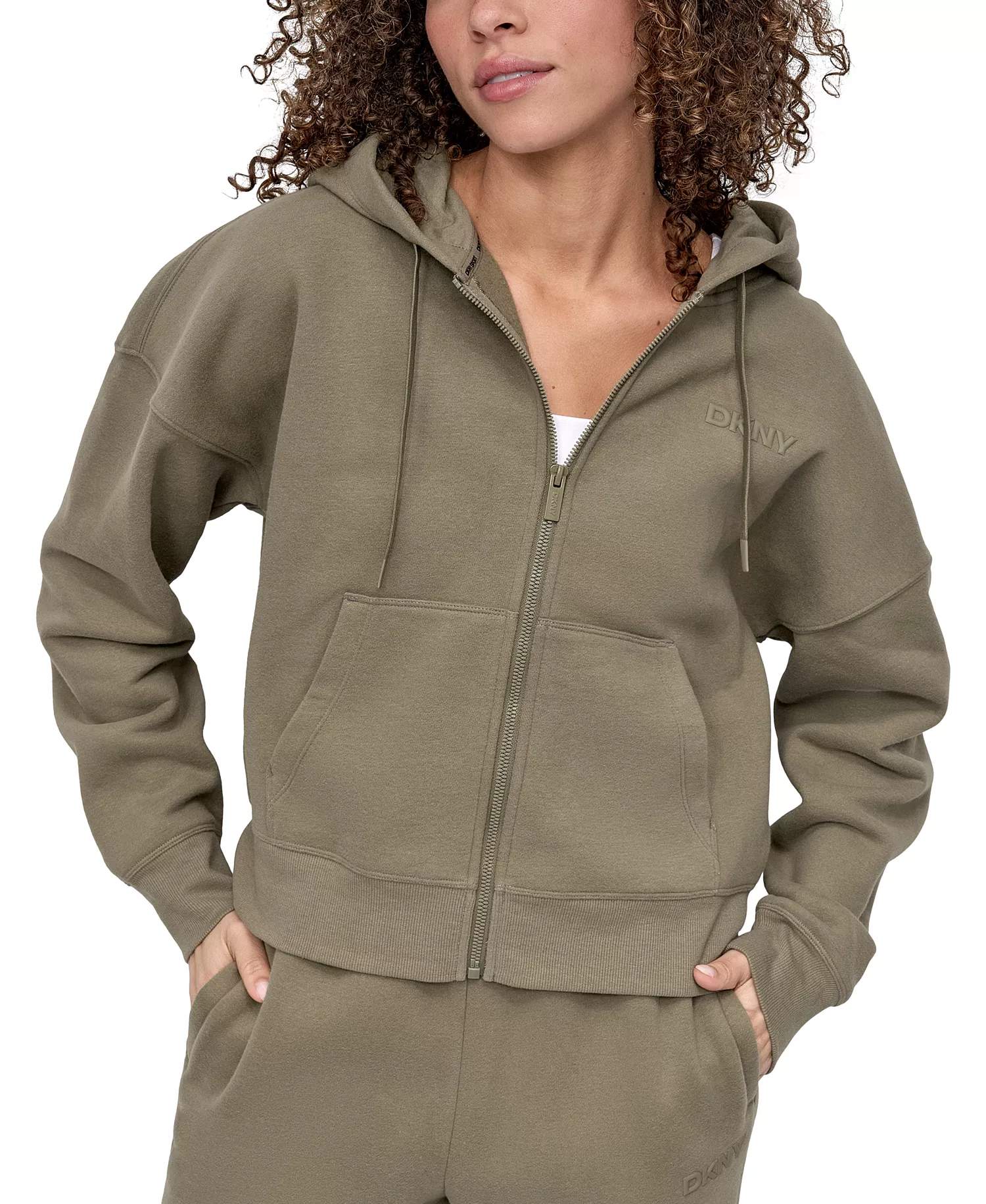 Women's Silicone Logo Full-Zip Hoodie - Utility Green - S