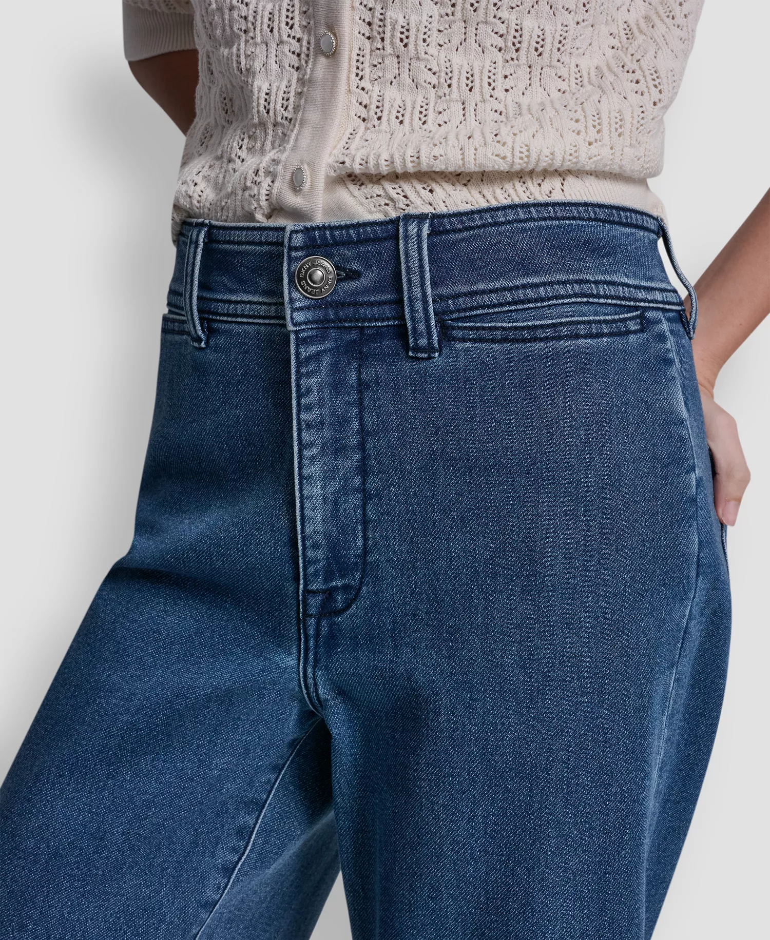 Petite Indigo Knit High-Rise Ankle Pants - Carroll - PL