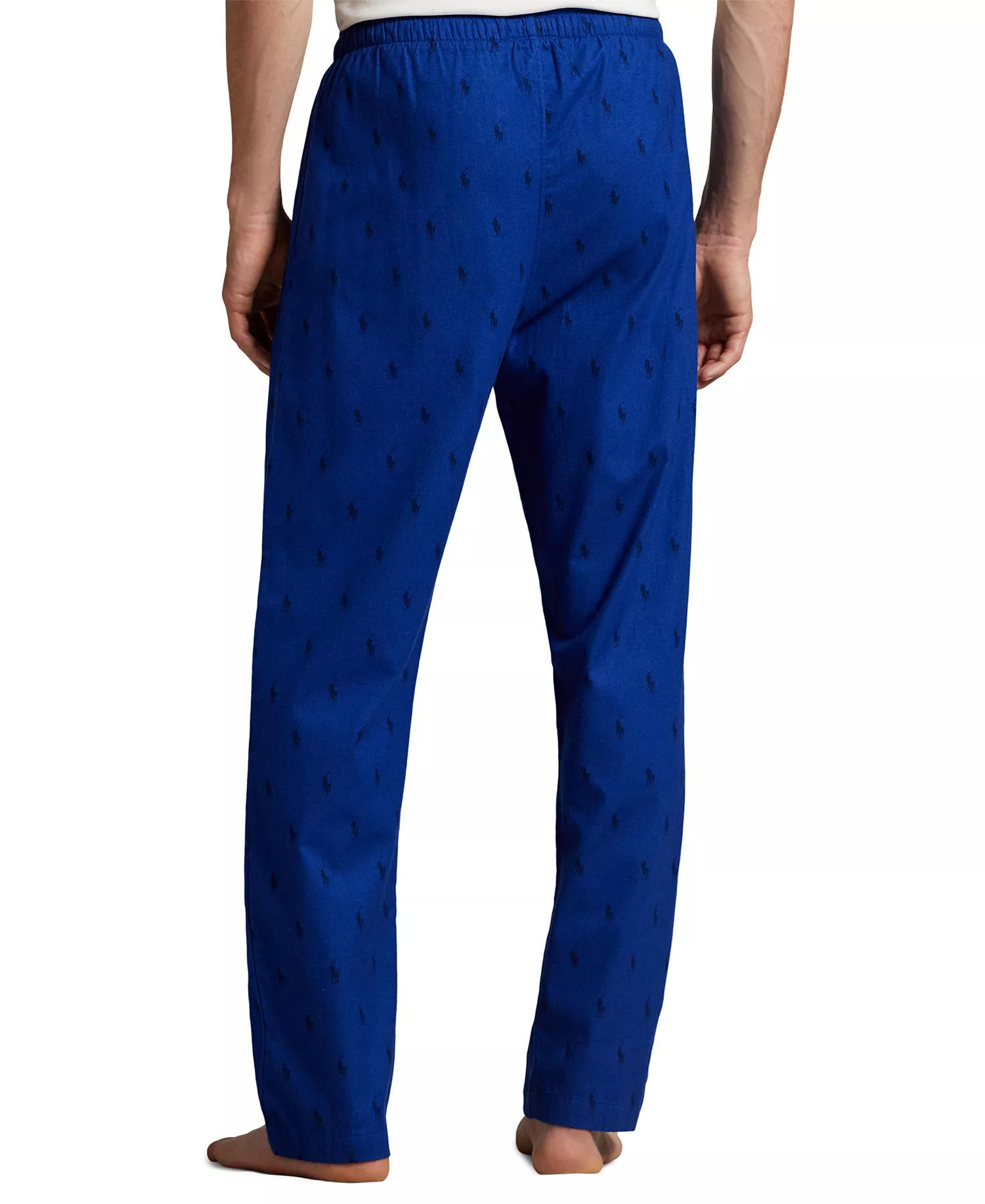 Men's Flannel Pony-Print Pajama Pants - Beach Royal - L