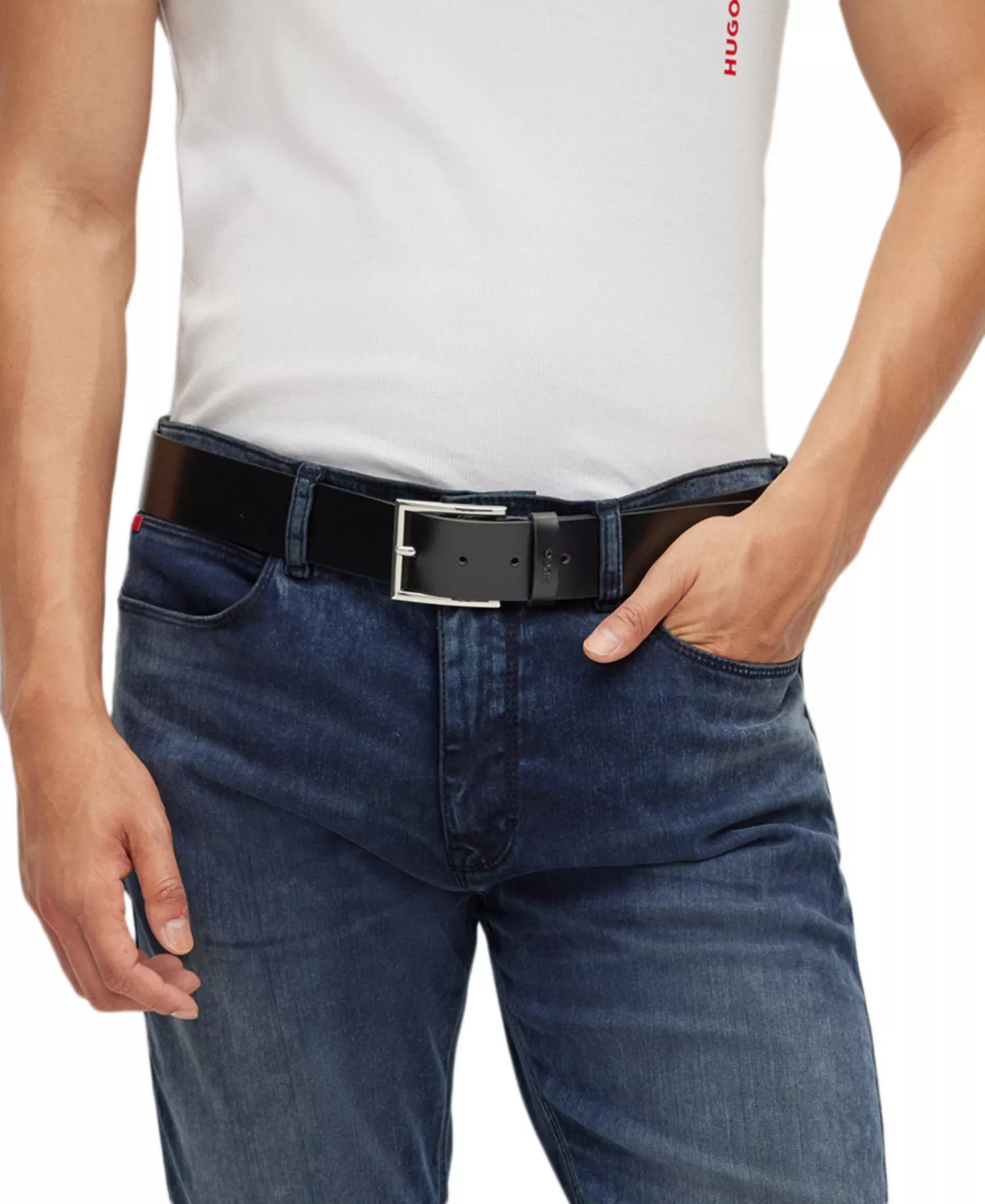 BOSS Men's Giaspo Smooth Leather Belt - Black - 36