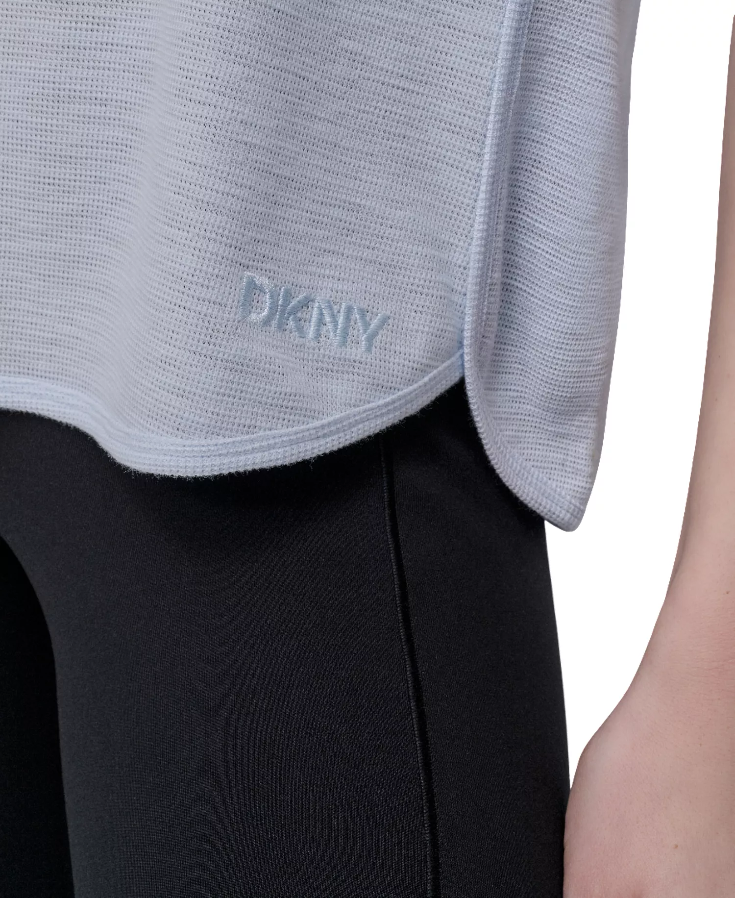 Women's Mini Slub Waffle Short Sleeve Top - Skyway Blue - XS