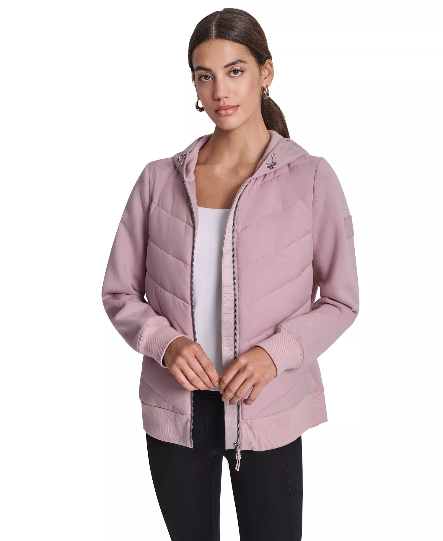 Women's Lightweight Hybrid Full-Zip Hooded Jacket - Allure - L