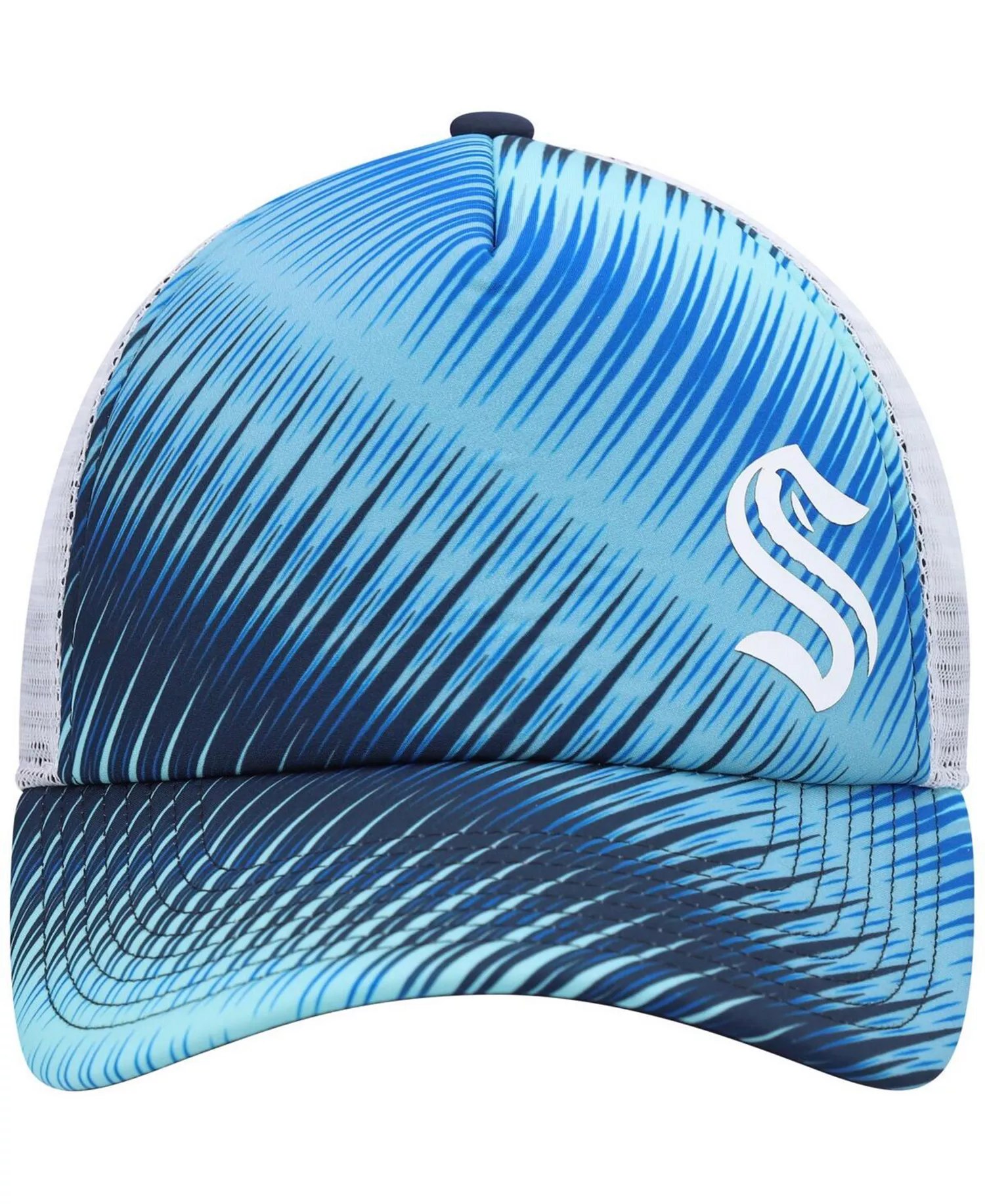 Women's Light Blue, White Seattle Kraken Graphic Foam Trucker Snapback Hat - Light Blue, White - OSFM