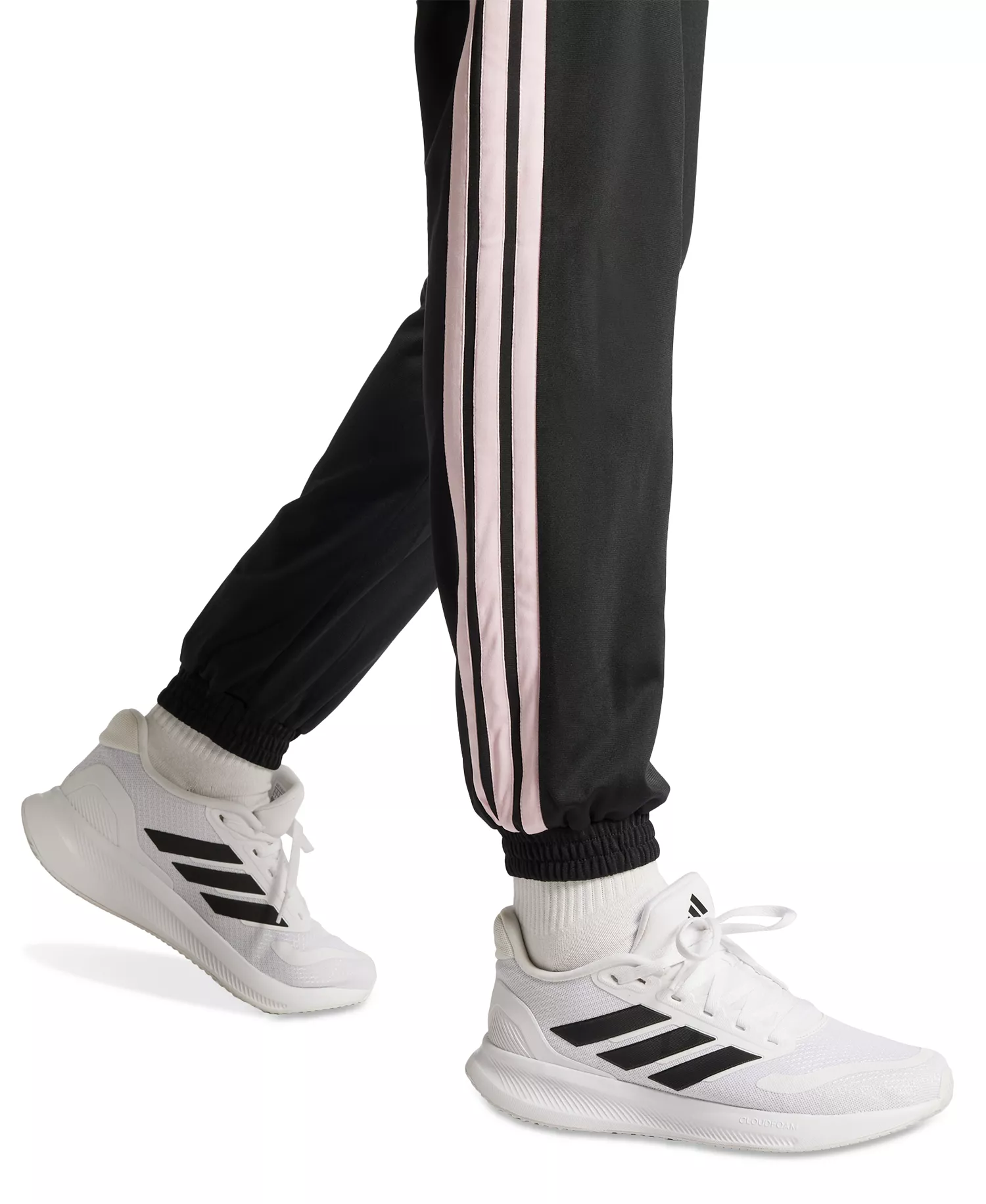 Women's Tricot 3-Stripes Track Pants - Black/Clear Pink - 2XL