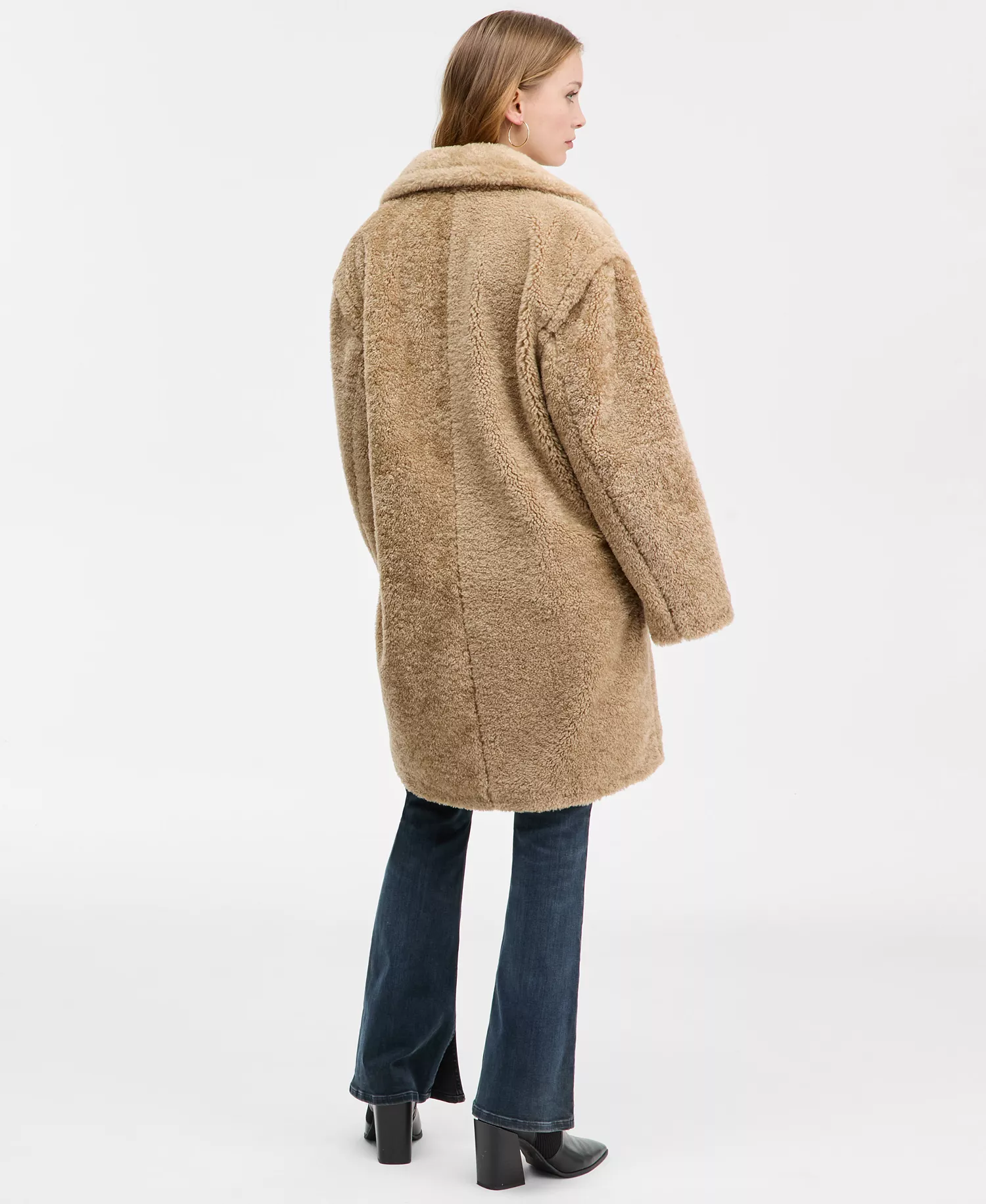 Women's Oversized Teddy Faux-Fur Coat - Rustcopper - 14