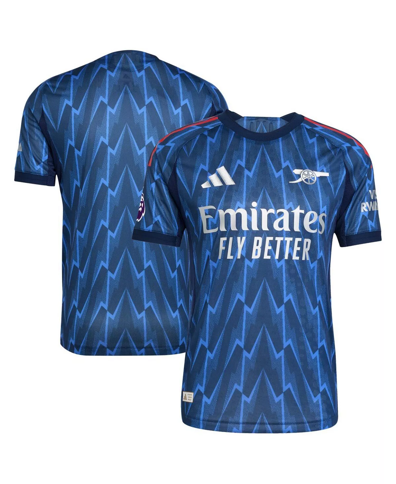Men's Blue Arsenal 2025/26 Away Authentic Jersey with Patch - Blue - 2XL