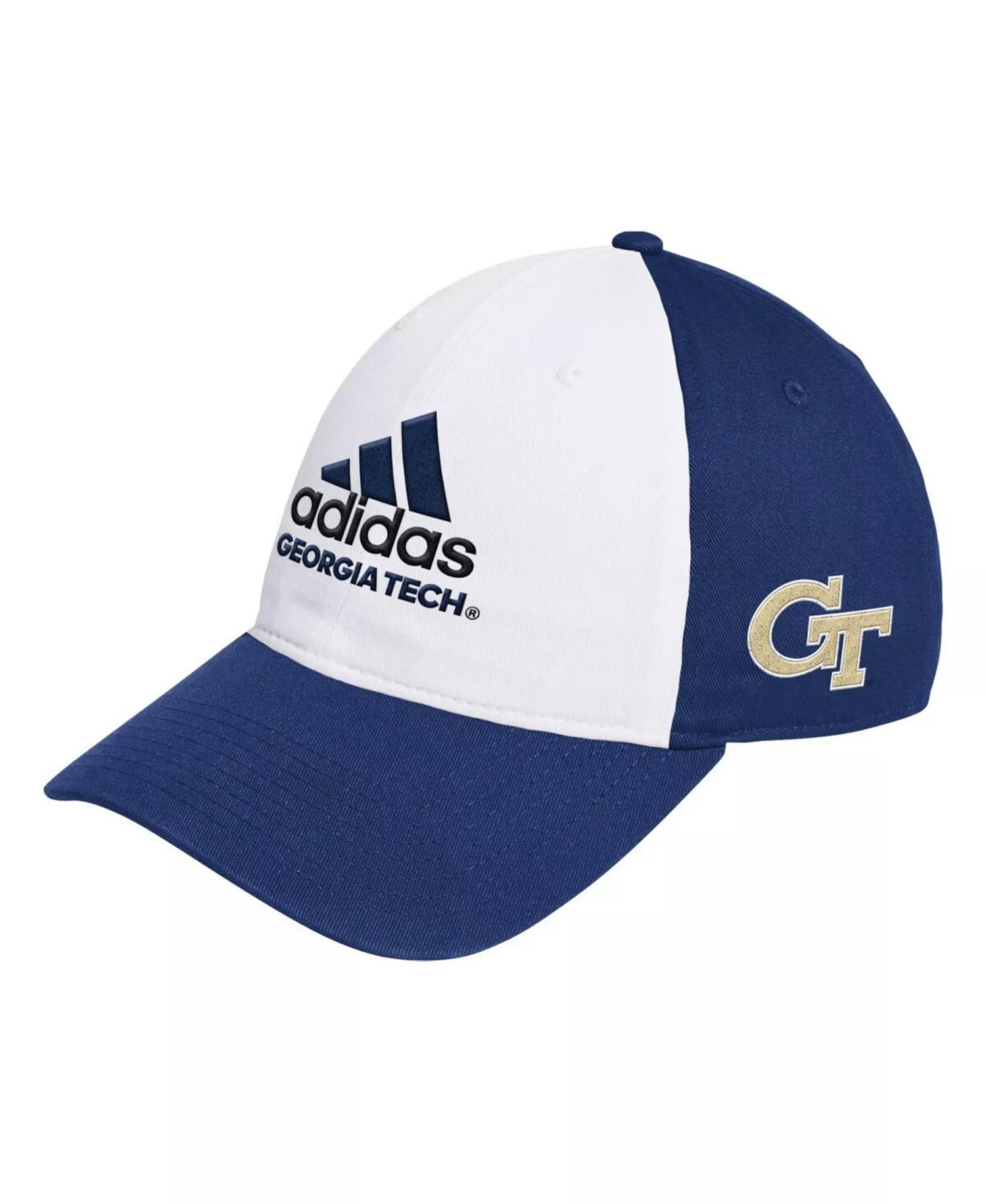 Men's White/Navy Georgia Tech Yellow Jackets Slouch Adjustable Hat - White, Navy - OS