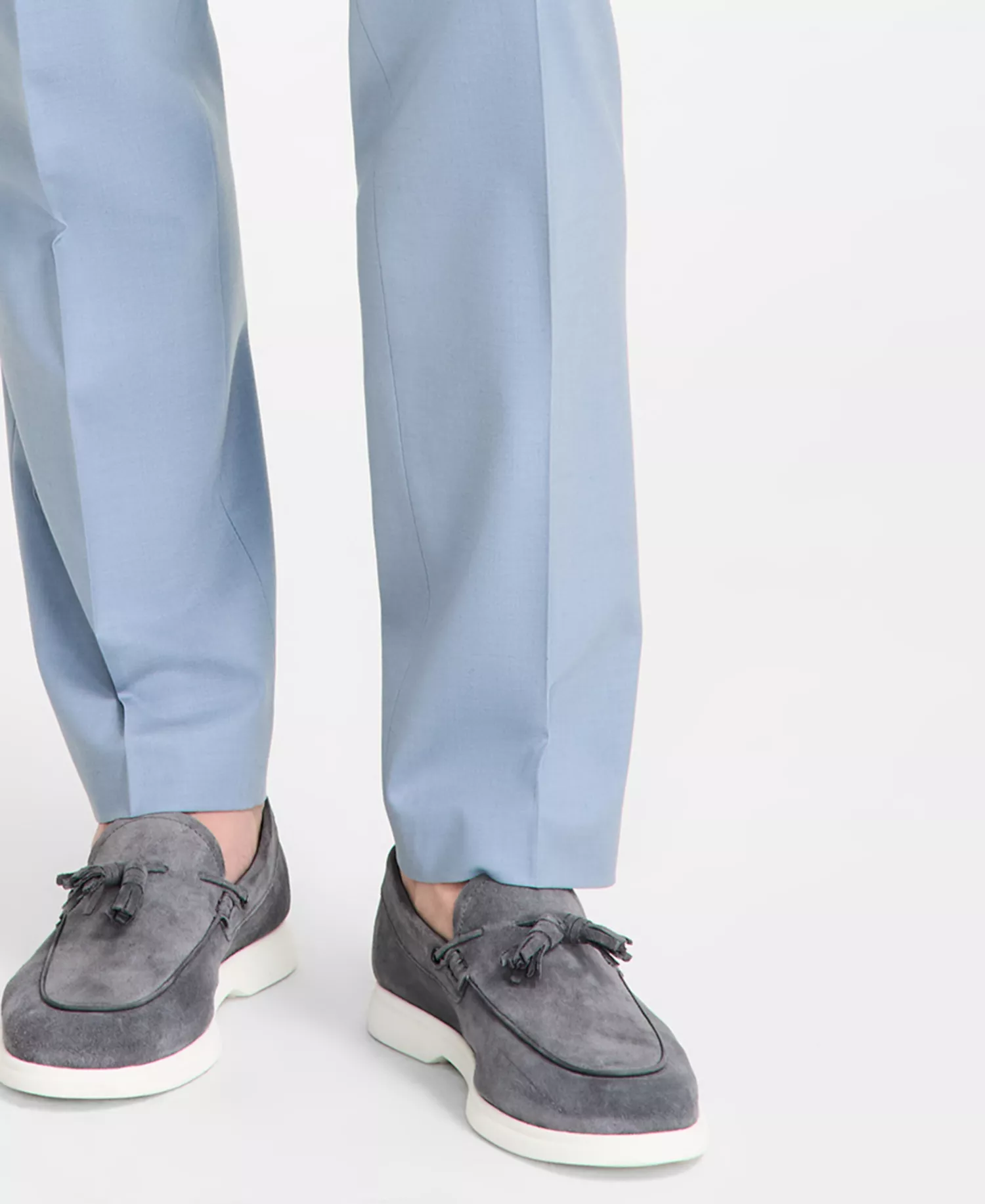 Men's Modern-Fit Wool Blend Suit Pants - Blue - 30R