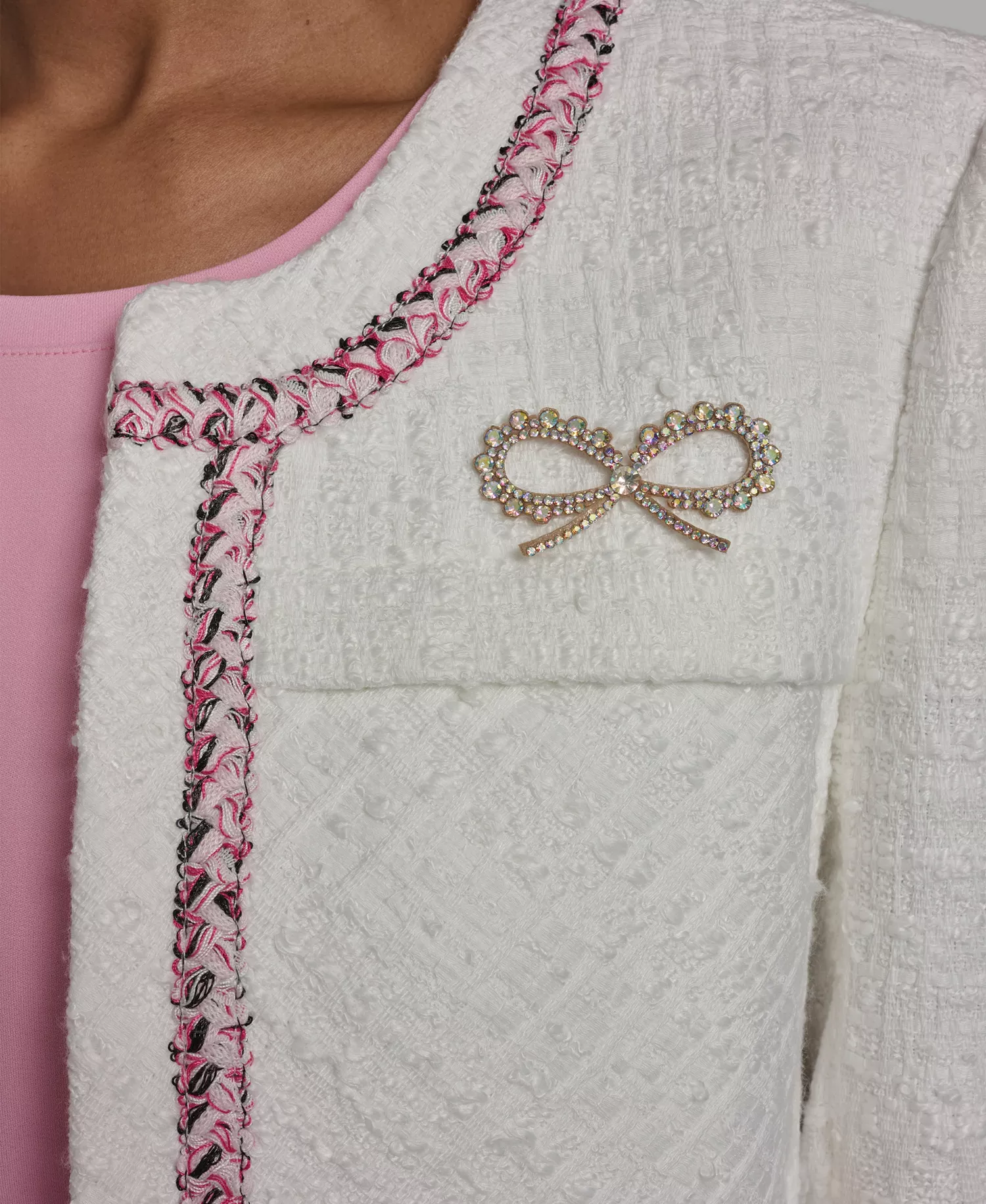 Women's Crewneck Cropped Woven Jacket - Soft White - 0