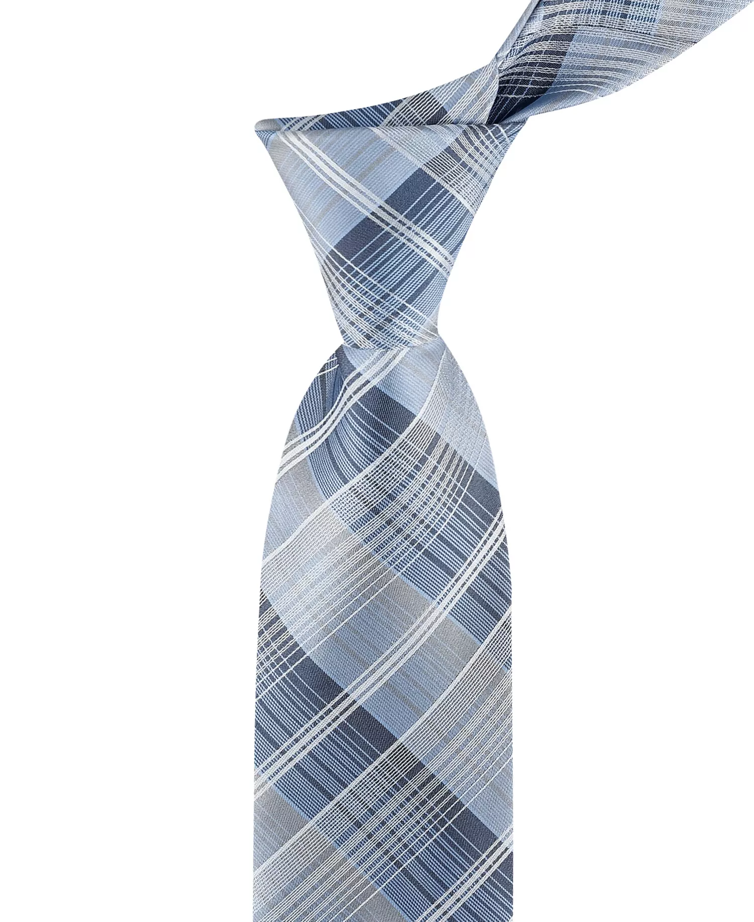 Men's Ombre Plaid Tie - Blue - ONE SIZE