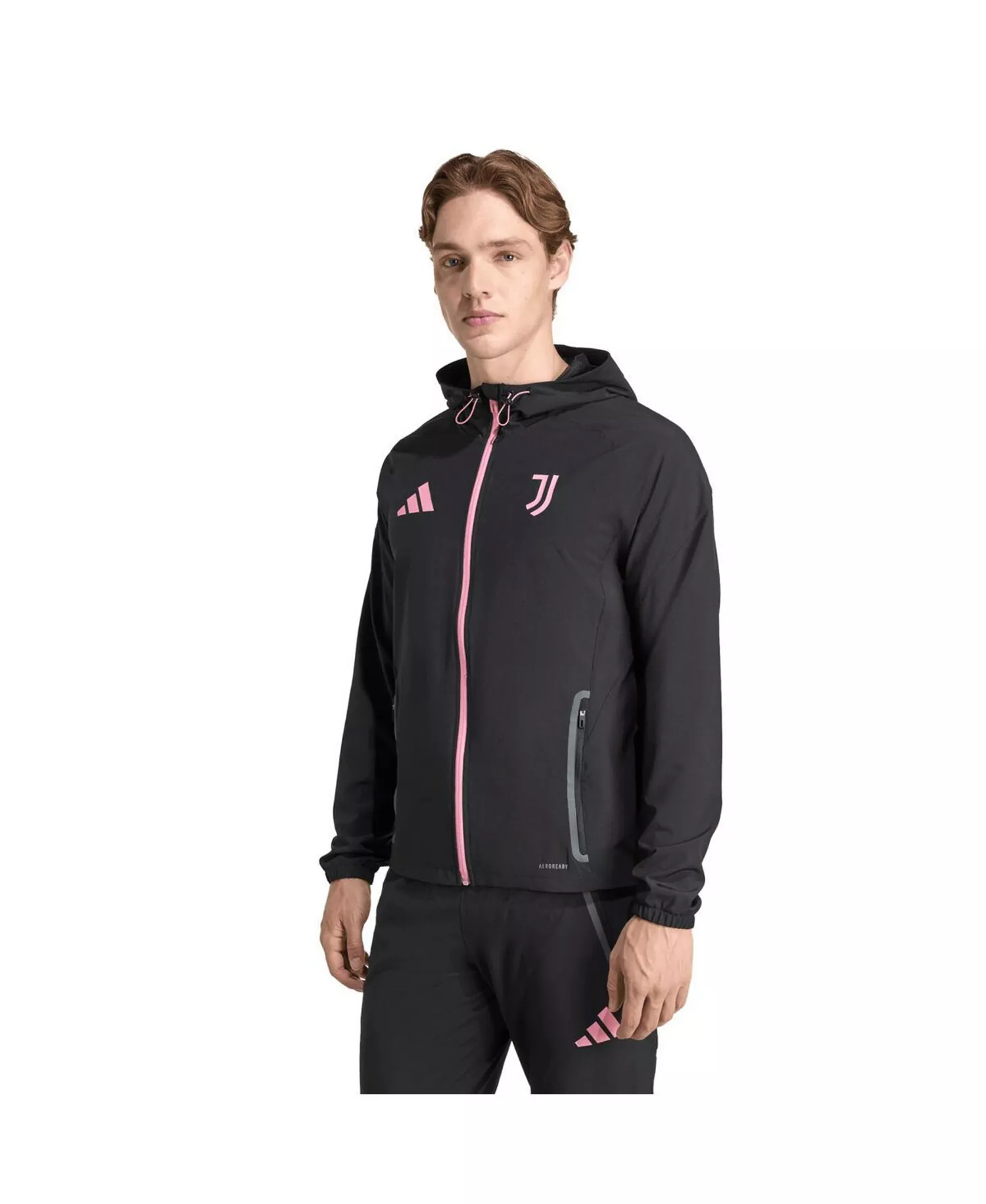 Men's Black Juventus 2025/26 Tiro Vis Tech Travel Jacket - Black - XL