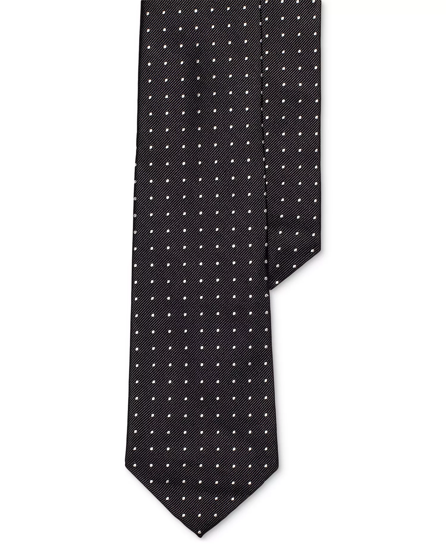 Men's Polka-Dot Silk Repp Tie - Black/white - No Size