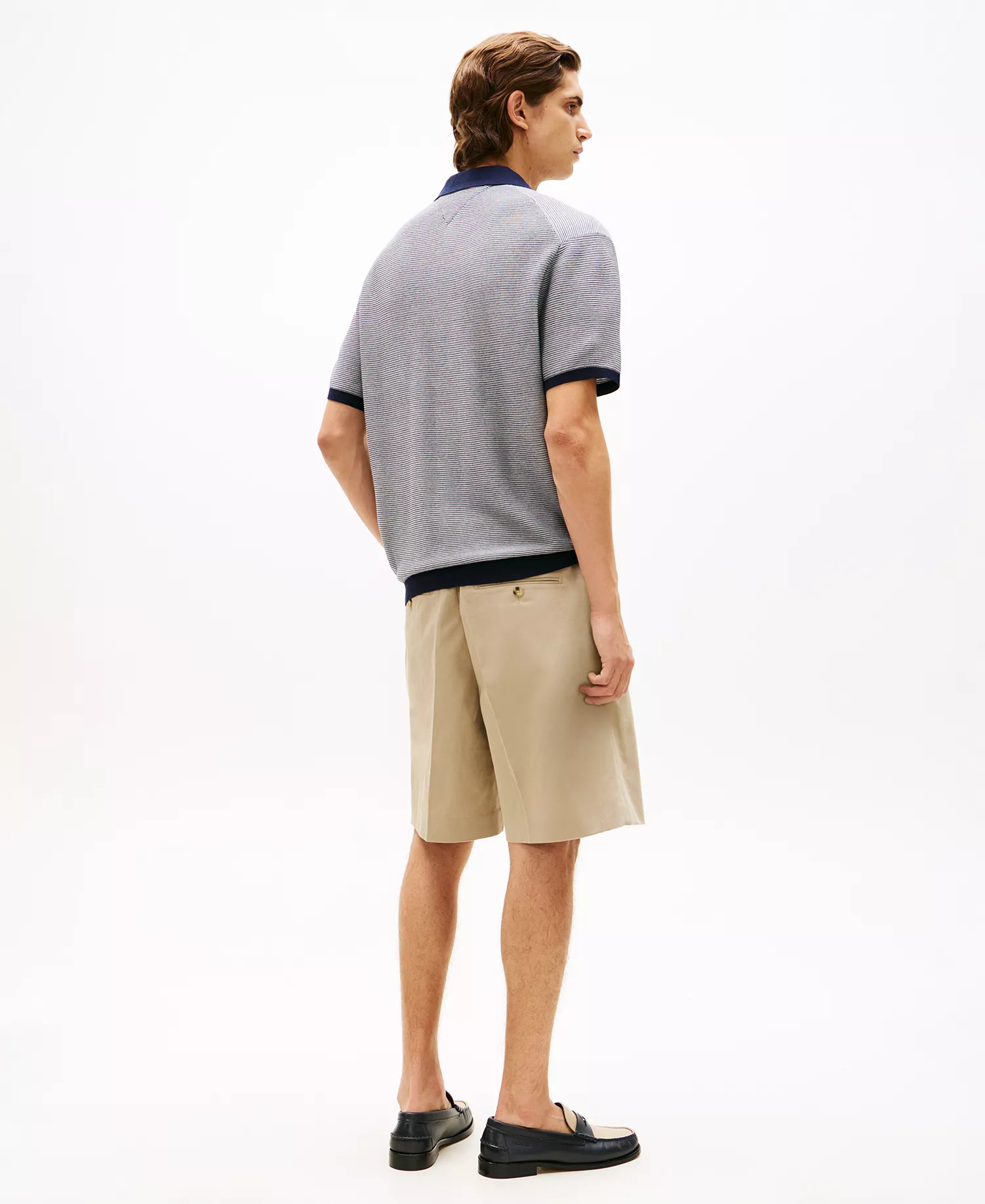 Men's Cool Tech Structured Short-Sleeve Polo Shirt - Light Gray/Blue - L