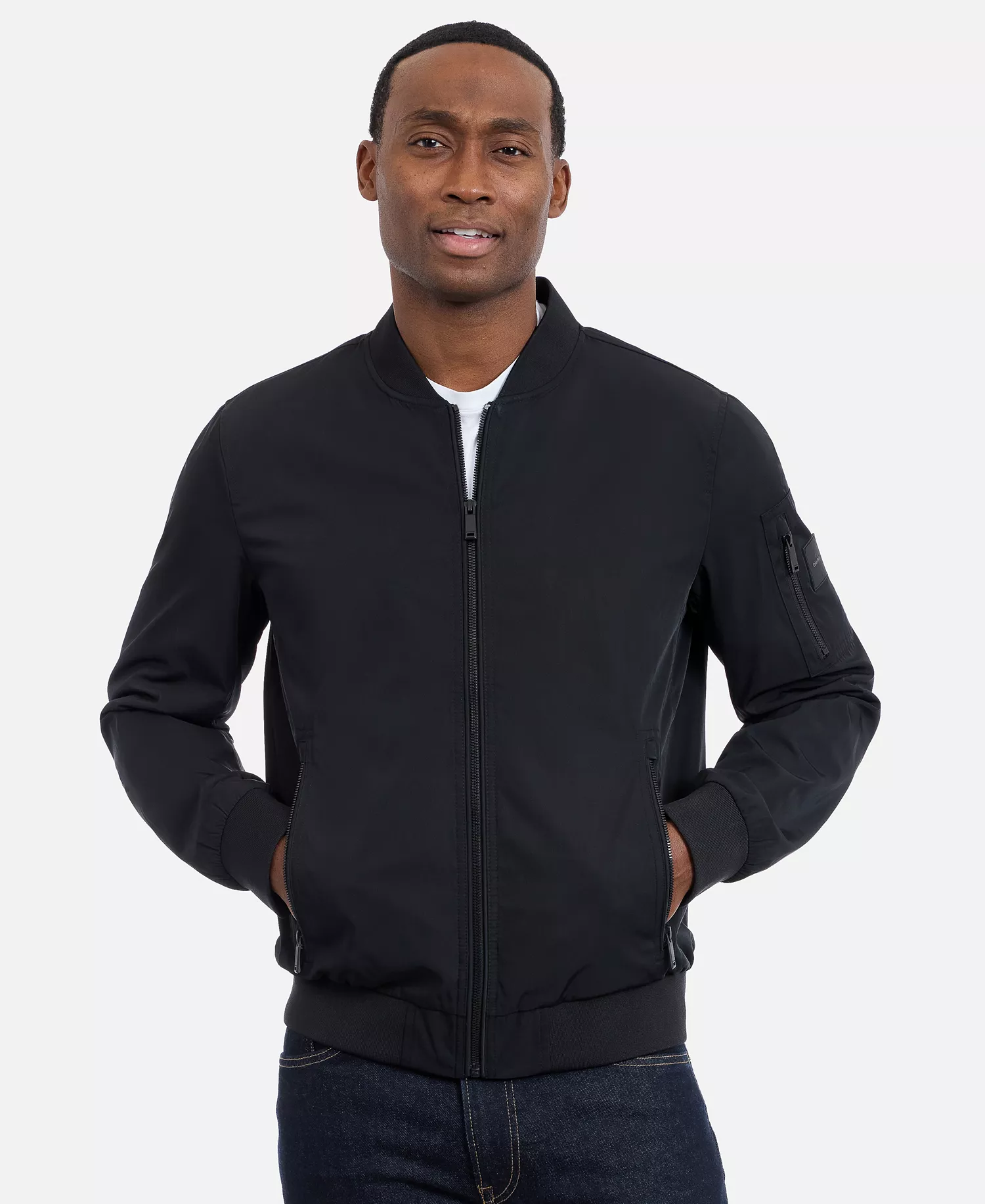 Men's Modern Flight Bomber Jacket - Black - 2XL