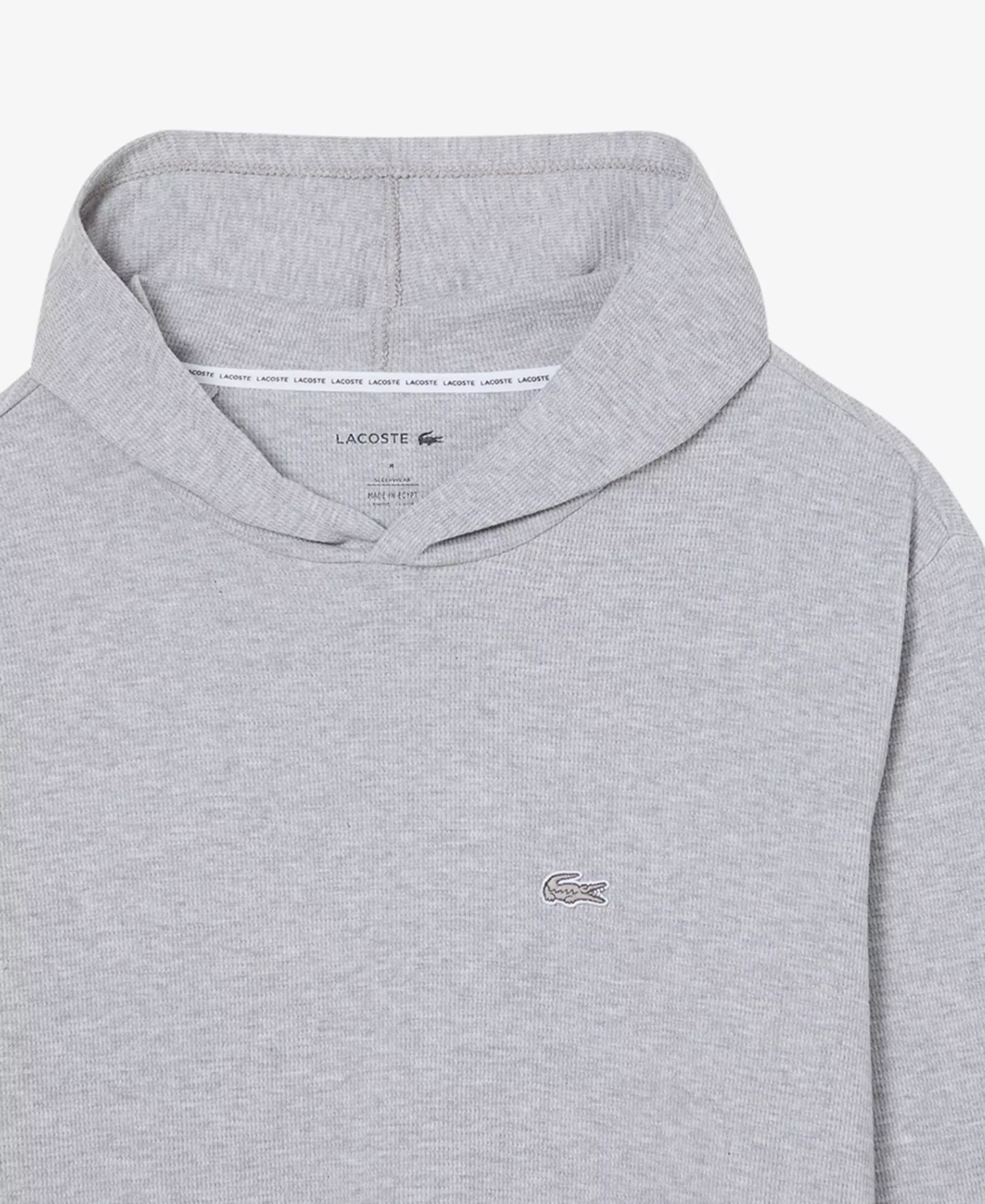 Men's Waffle-Knit Thermal Hoodie  - Black - L