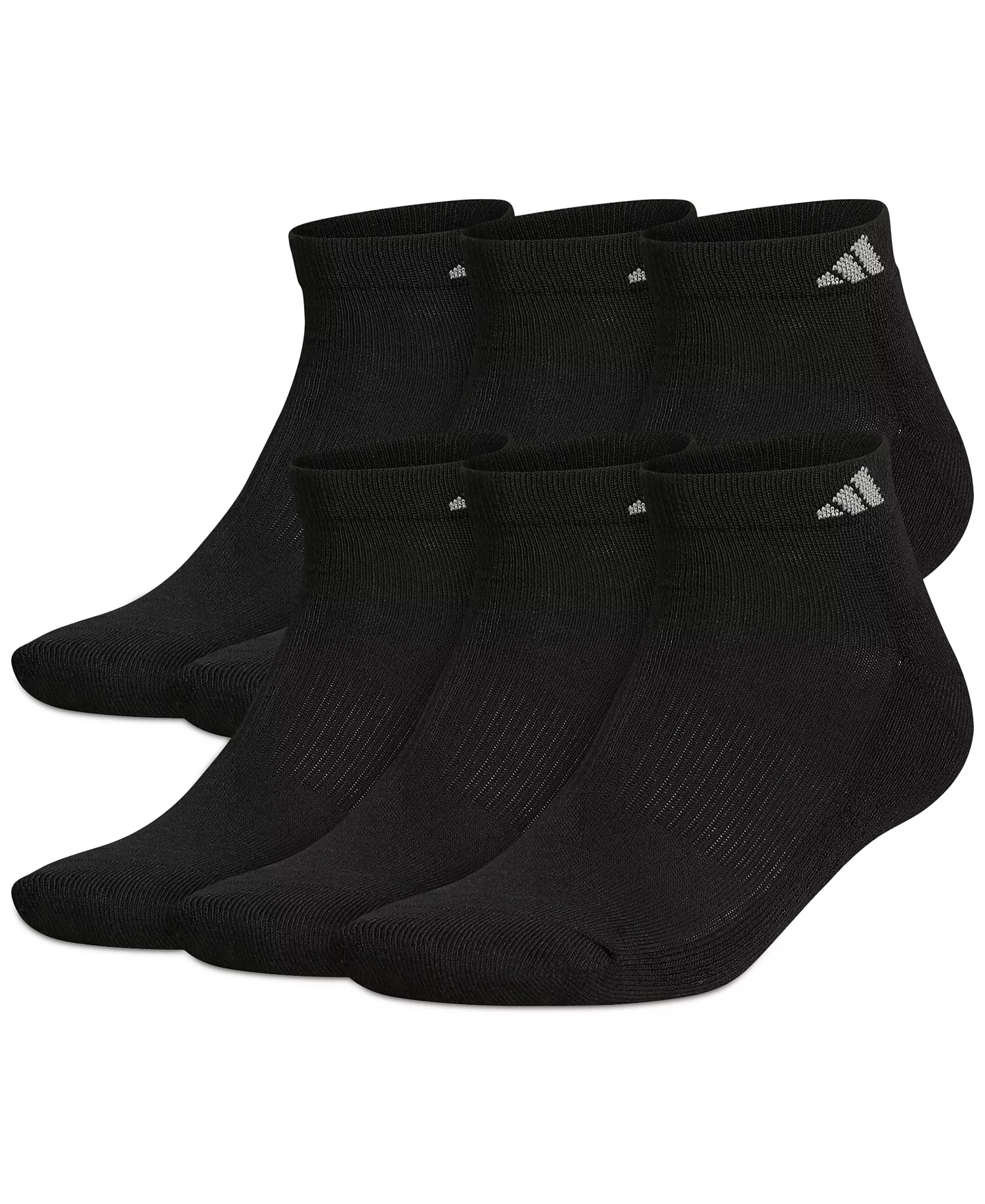 Men's Cushioned Athletic 6-Pack Low Cut Socks - Black - L